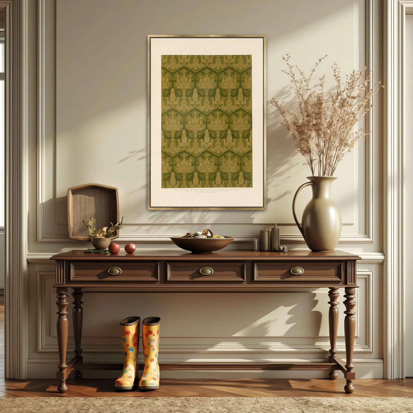 Green and gold floral pattern by Sydney Vacher