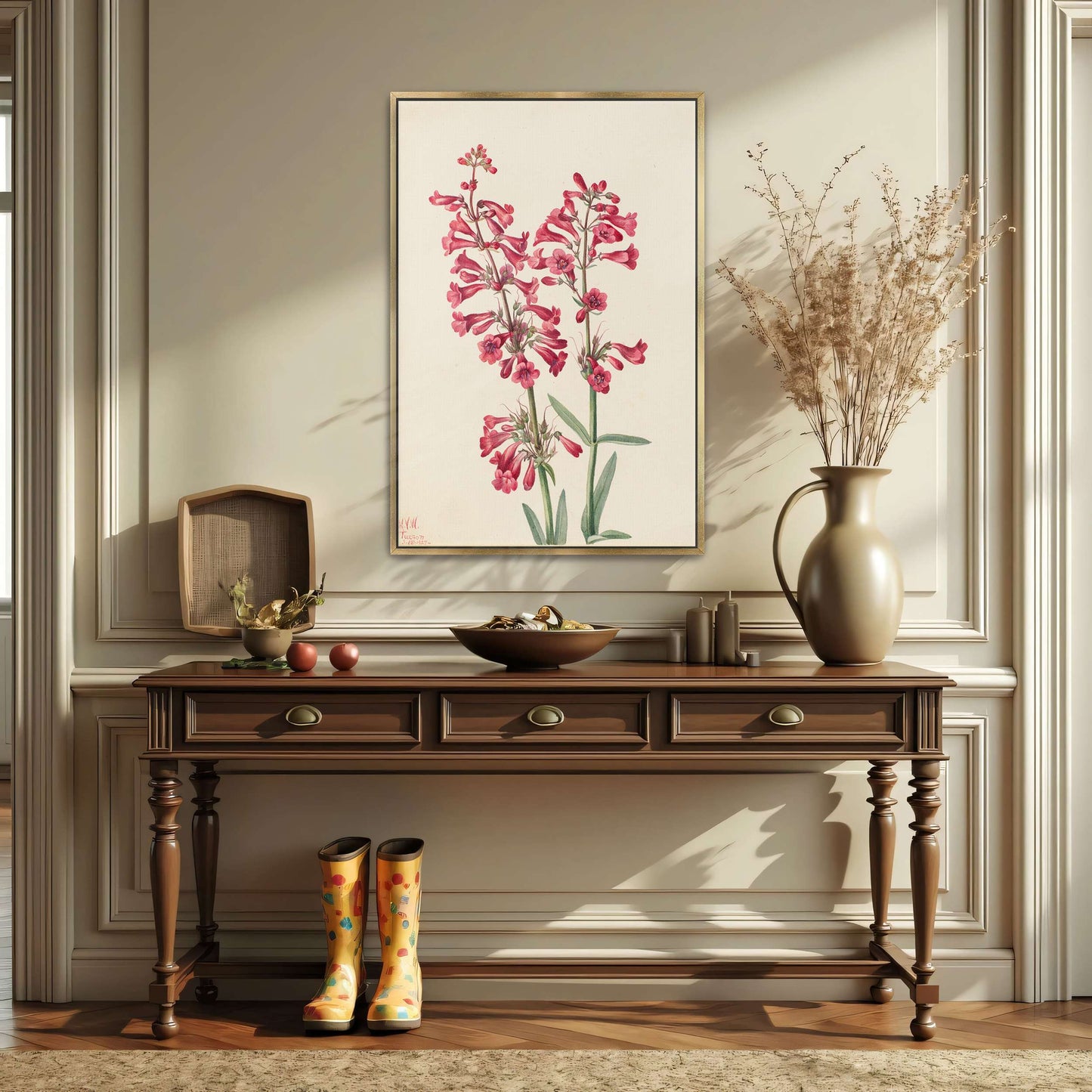 Pink wildflowers botanical art by Mary Vaux Walcott