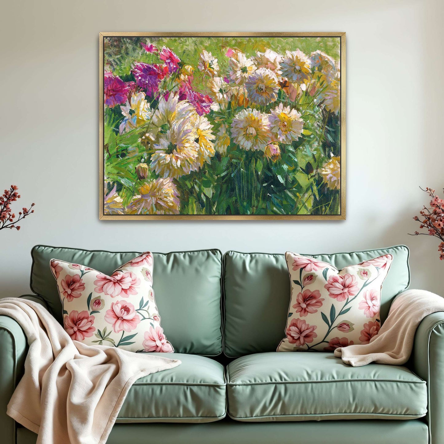 Dahlia flowers in garden by Carl Moll