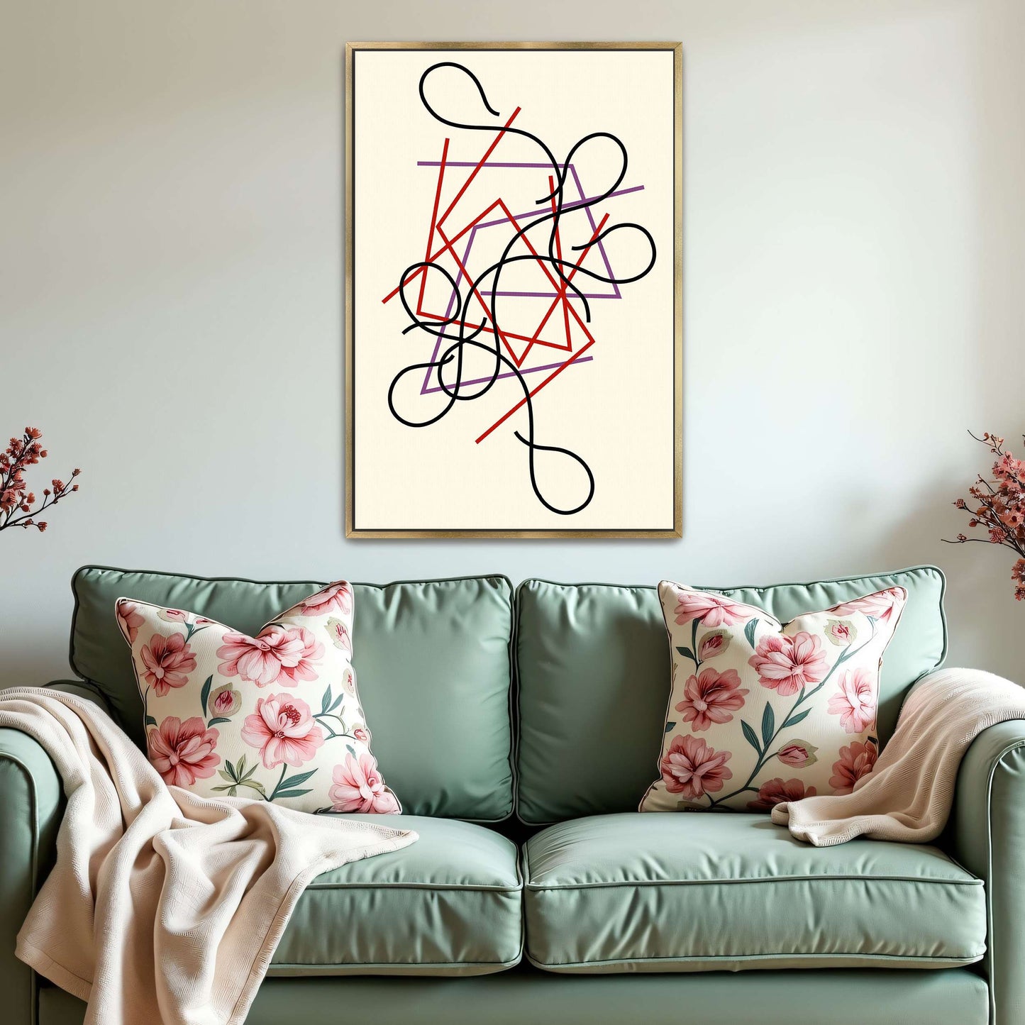 Abstract art with lines and shapes by Myriam Thyes
