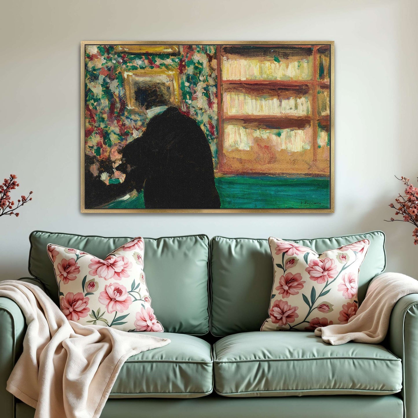A man in a black coat in a room by Édouard Vuillard