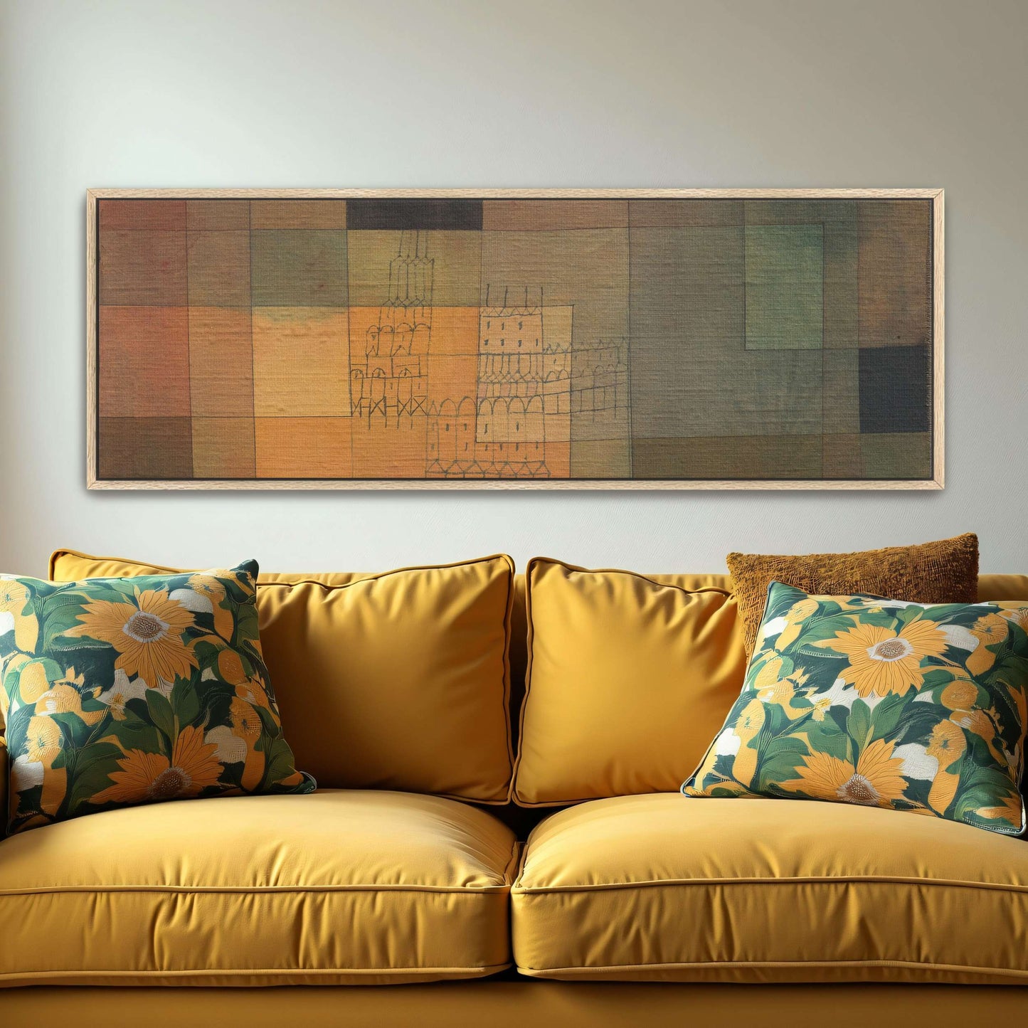 Abstract city with geometric shapes by Paul Klee
