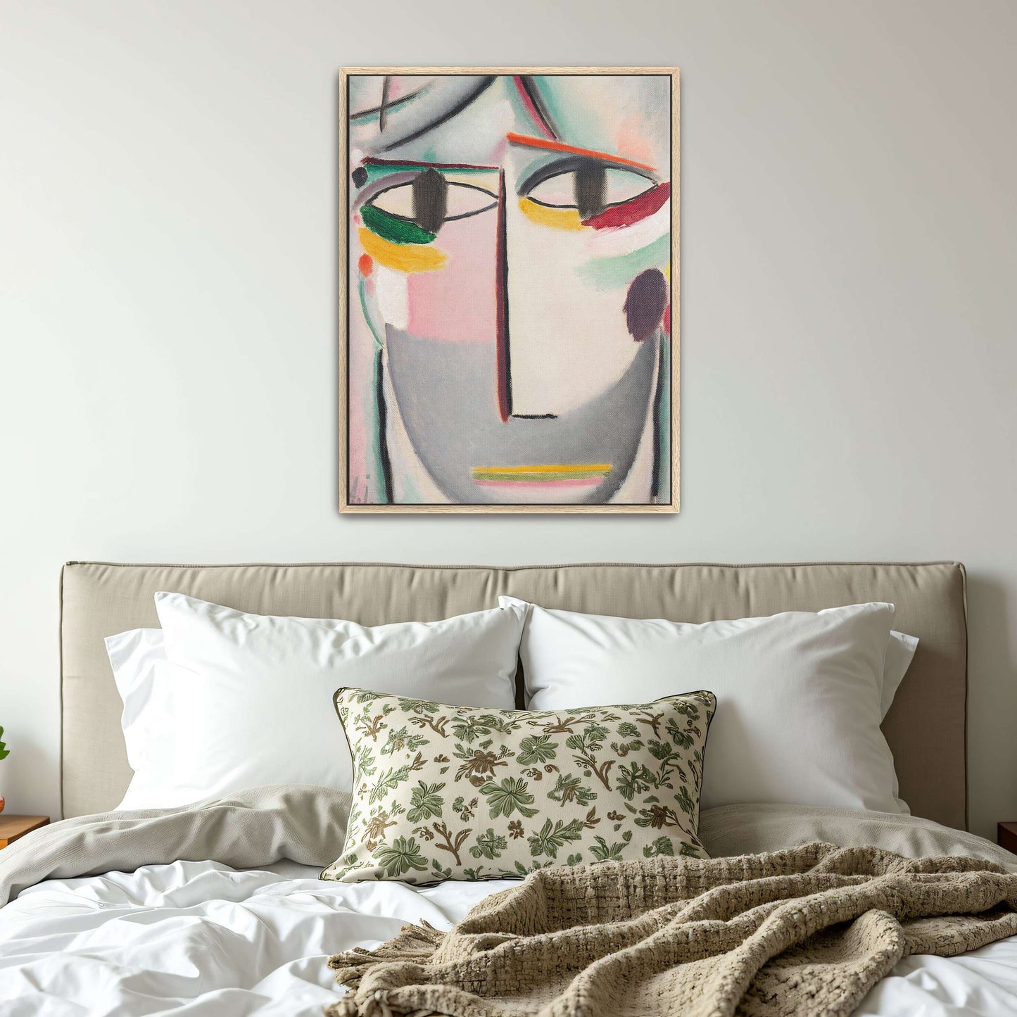 Abstract portrait with colorful lines by Alexej von Jawlensky