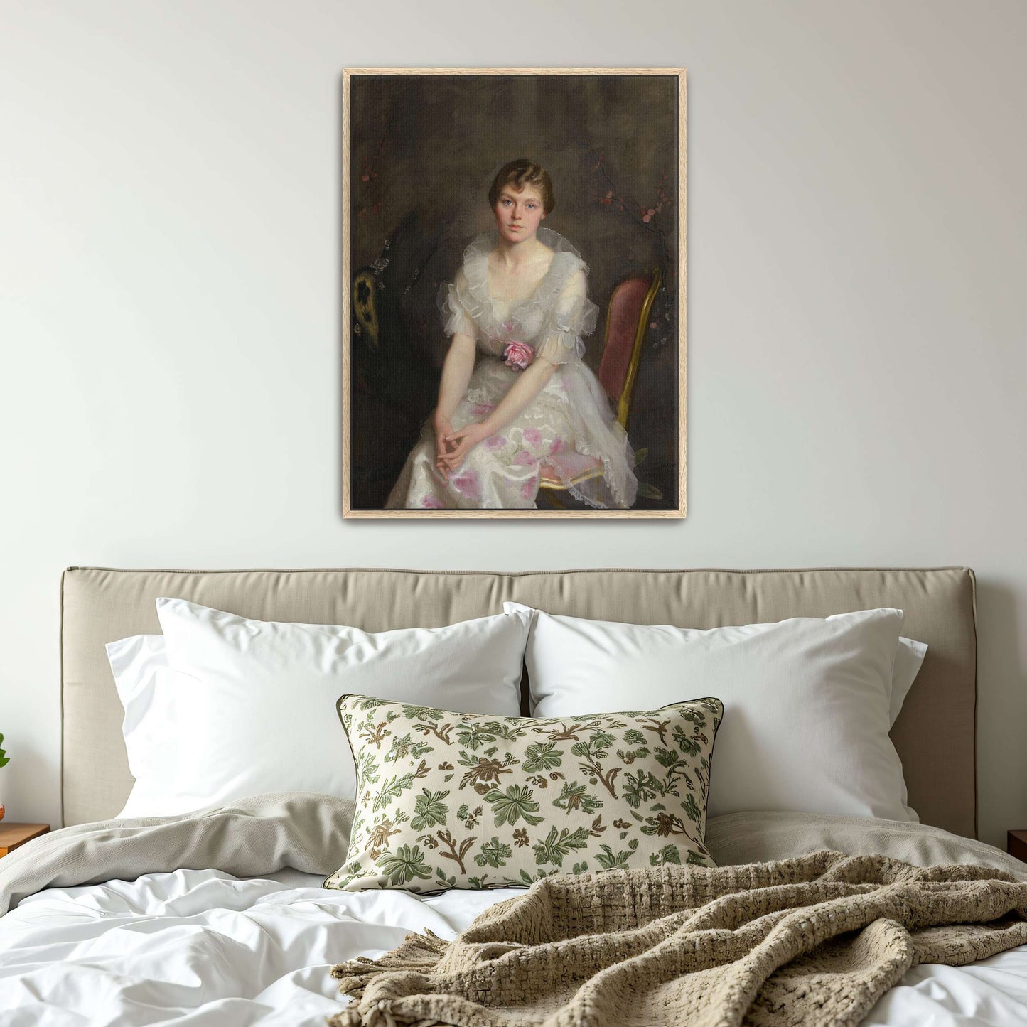 Portrait of a woman in a white dress by William McGregor Paxton