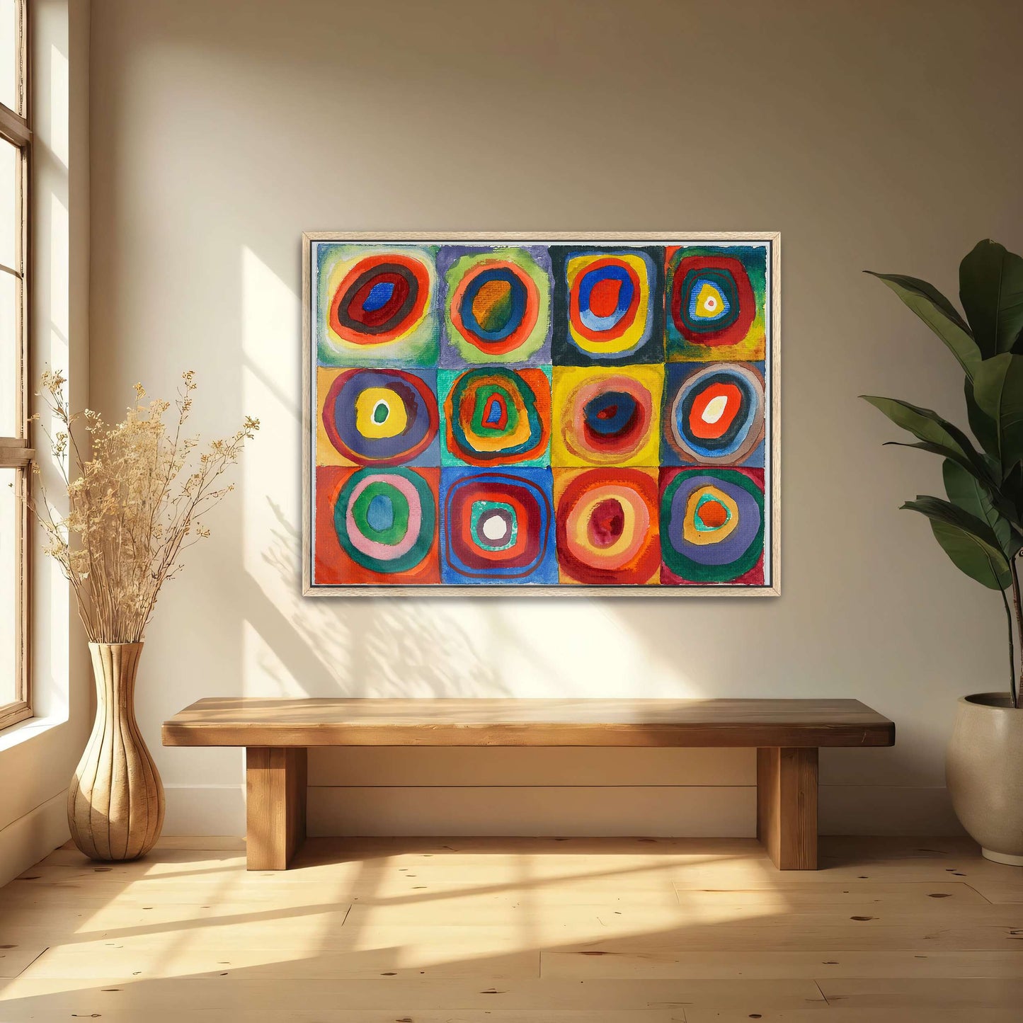 Abstract painting with concentric circles by Wassily Kandinsky
