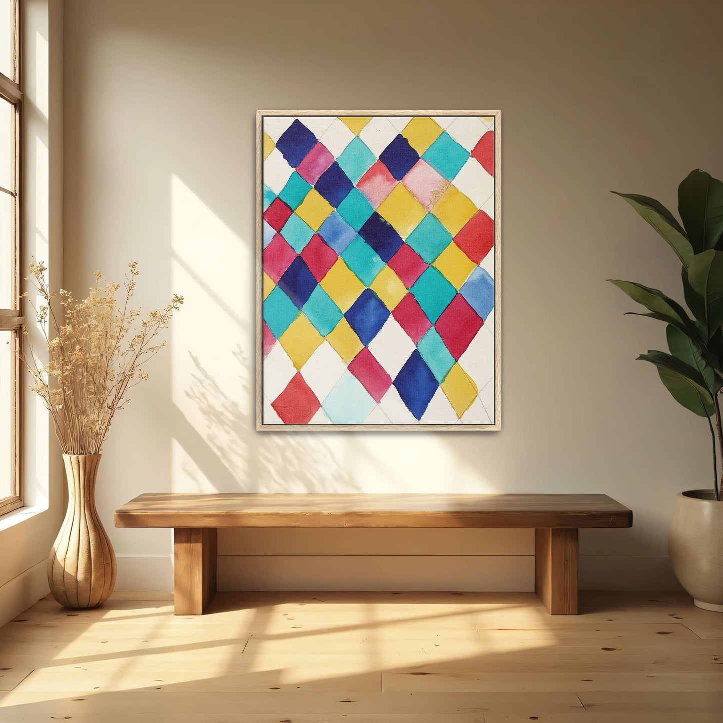 Abstract geometric pattern in watercolor by Wassily Kandinsky