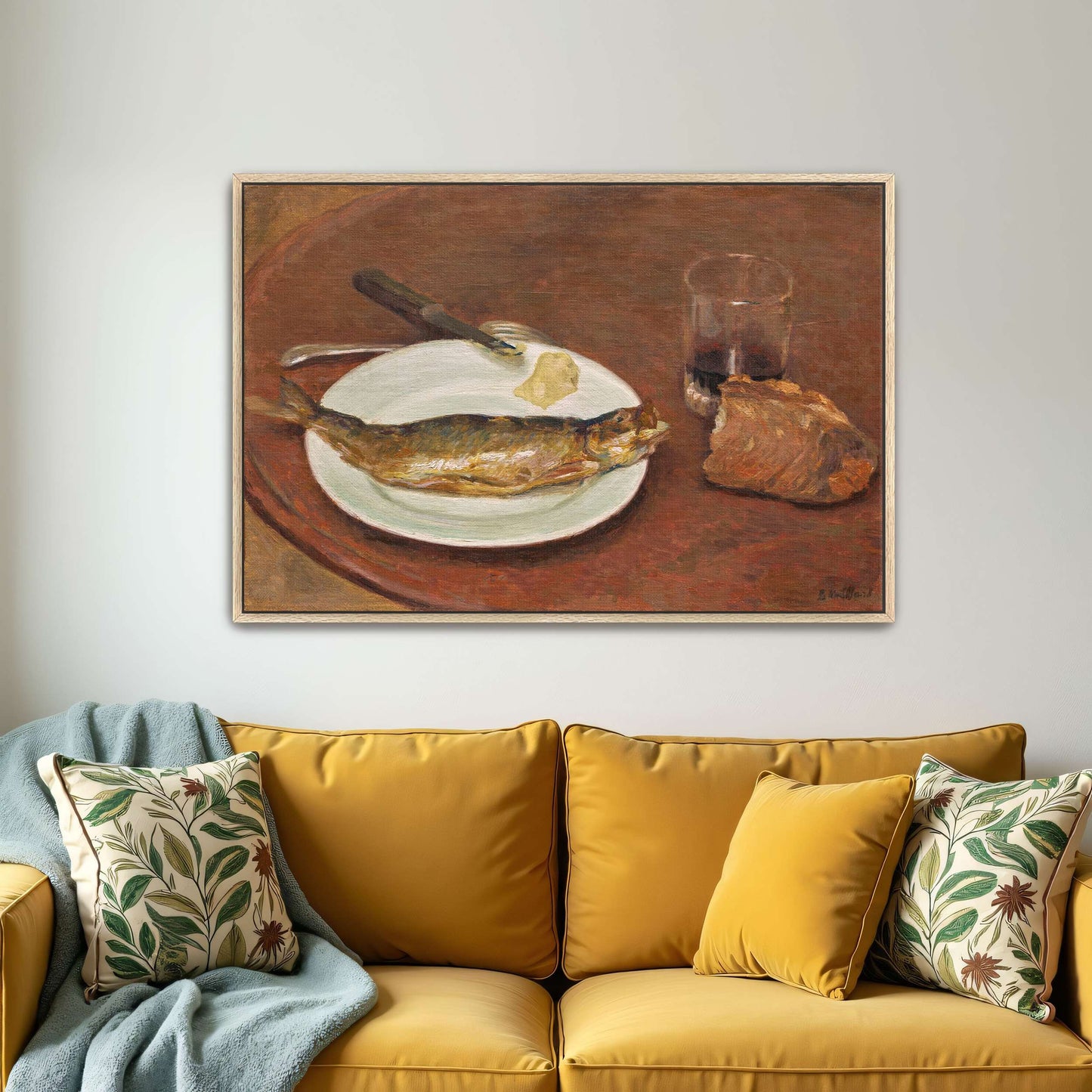 Still life with a fish, bread, and glass by Édouard Vuillard