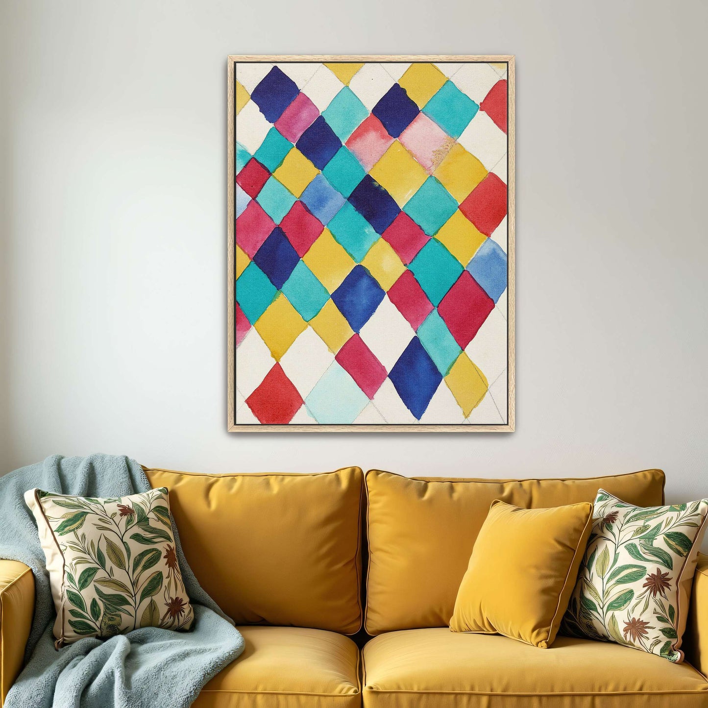 Abstract geometric pattern in watercolor by Wassily Kandinsky