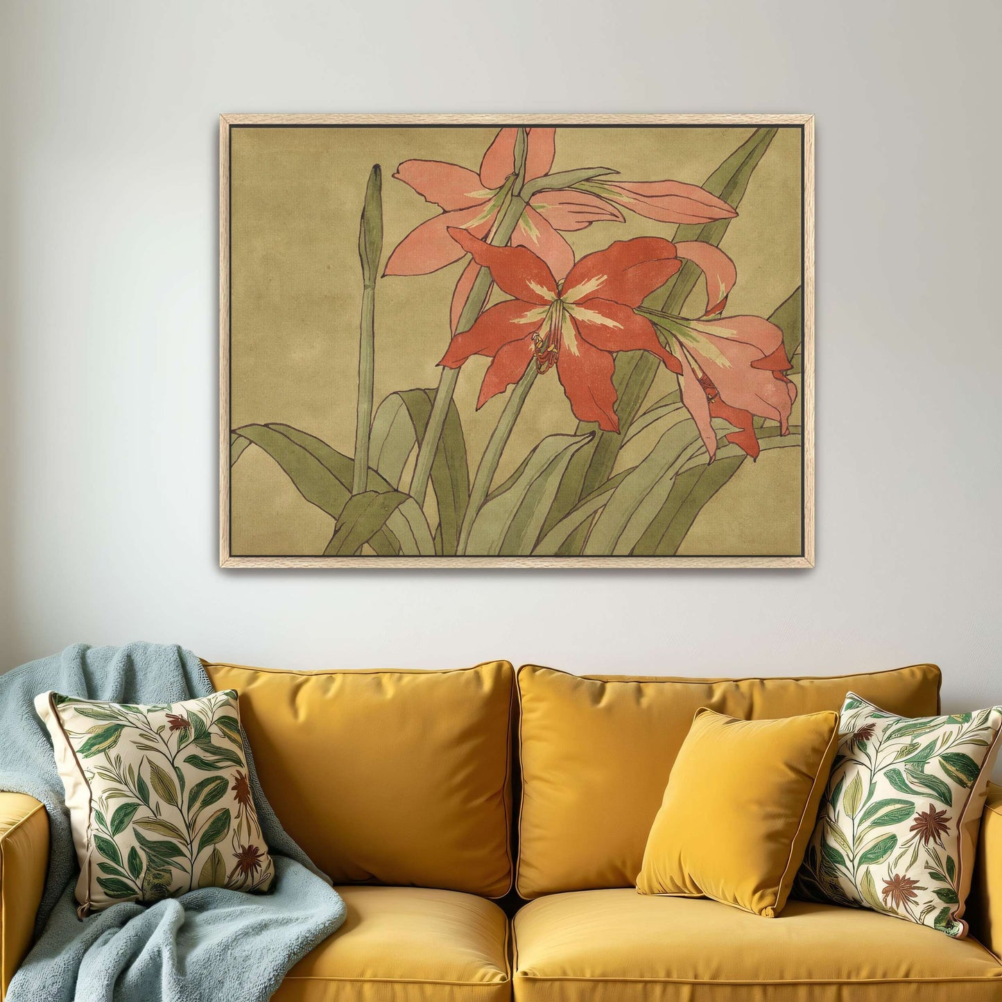 Amaryllis flowers, botanical art by Hannah Borger Overbeck