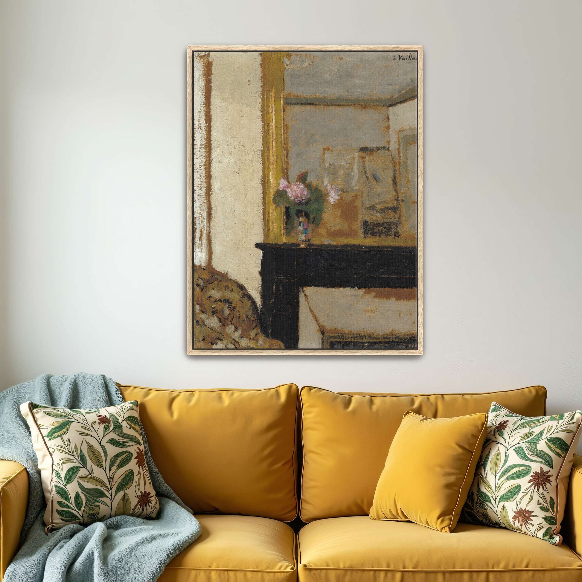 Flowers on a Mantelpiece in a Room by Édouard Vuillard