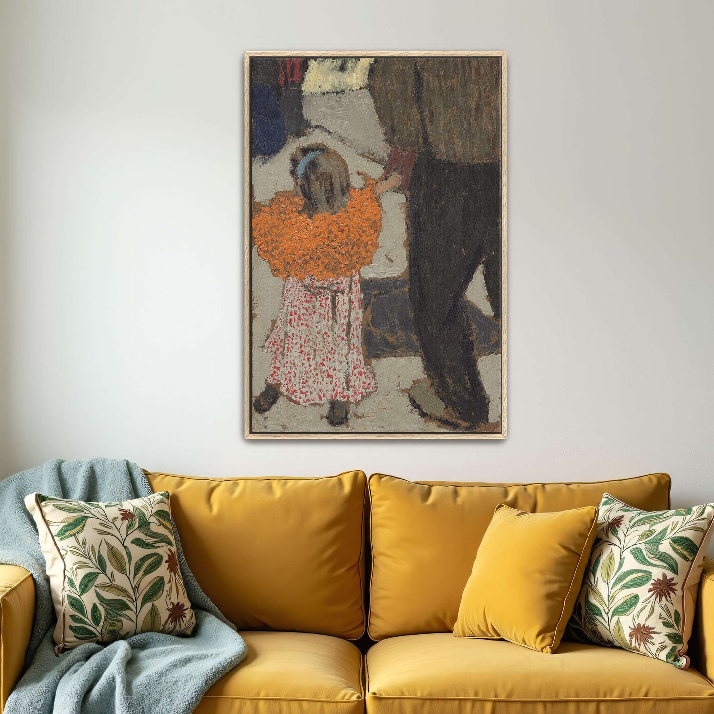 A woman and a man walking in a street by Édouard Vuillard