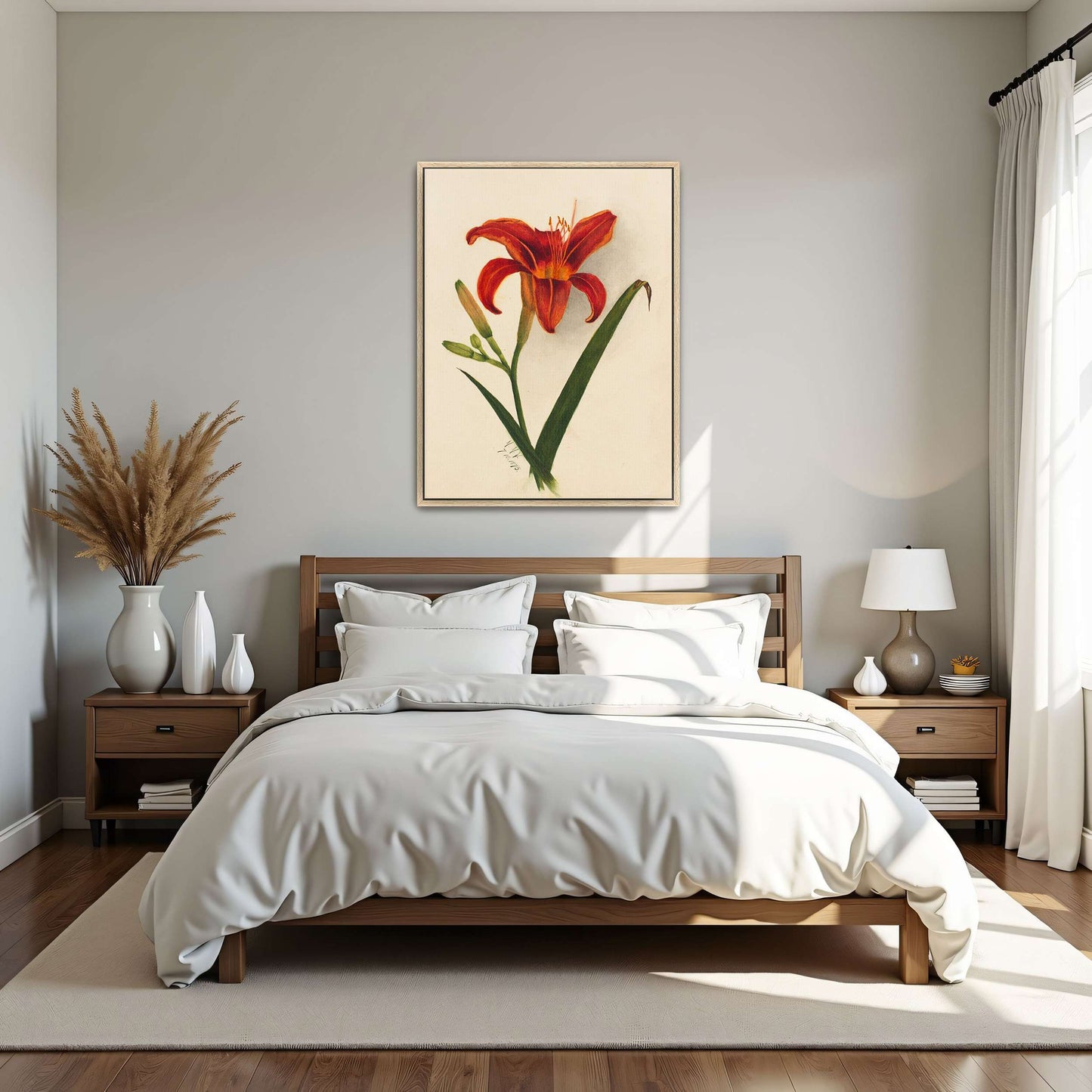 Orange daylily watercolor painting by Mary Vaux Walcott