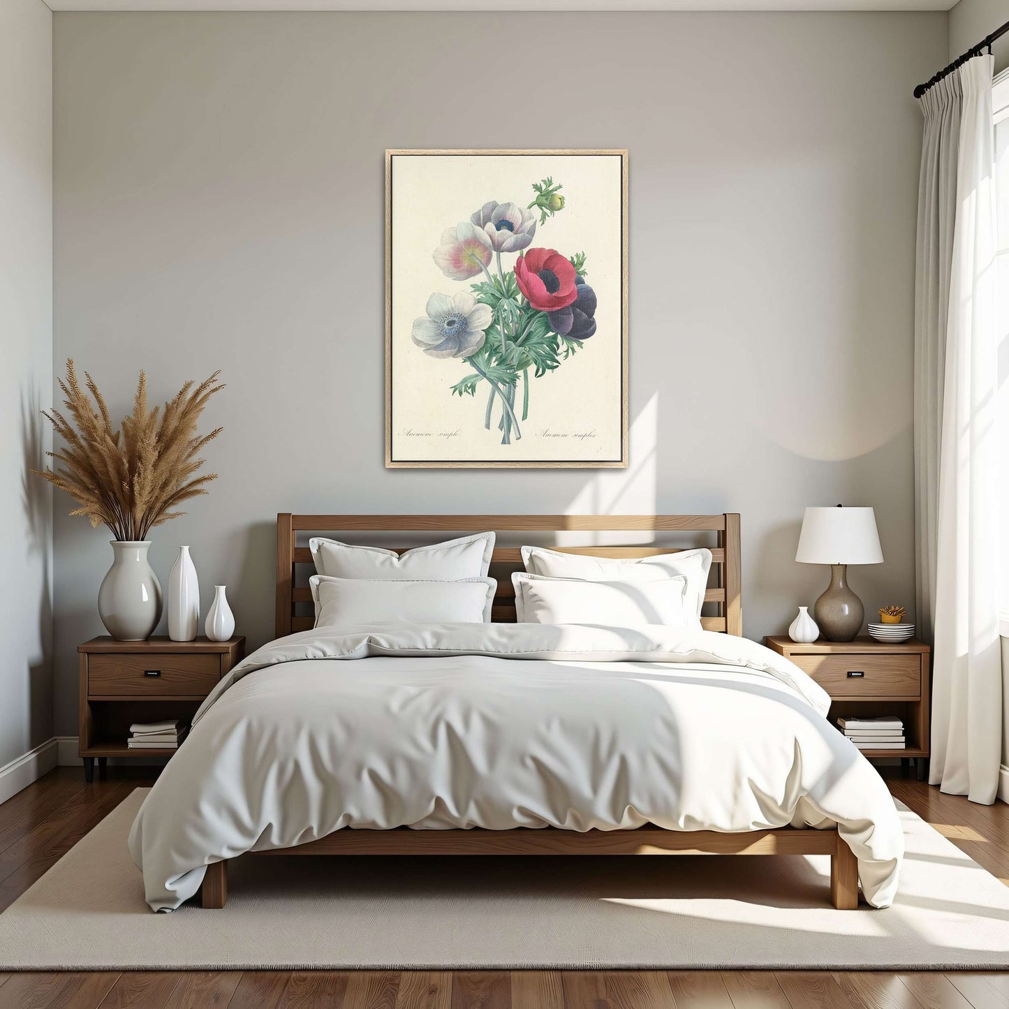Anemone flowers botanical art by Pierre Joseph Redouté
