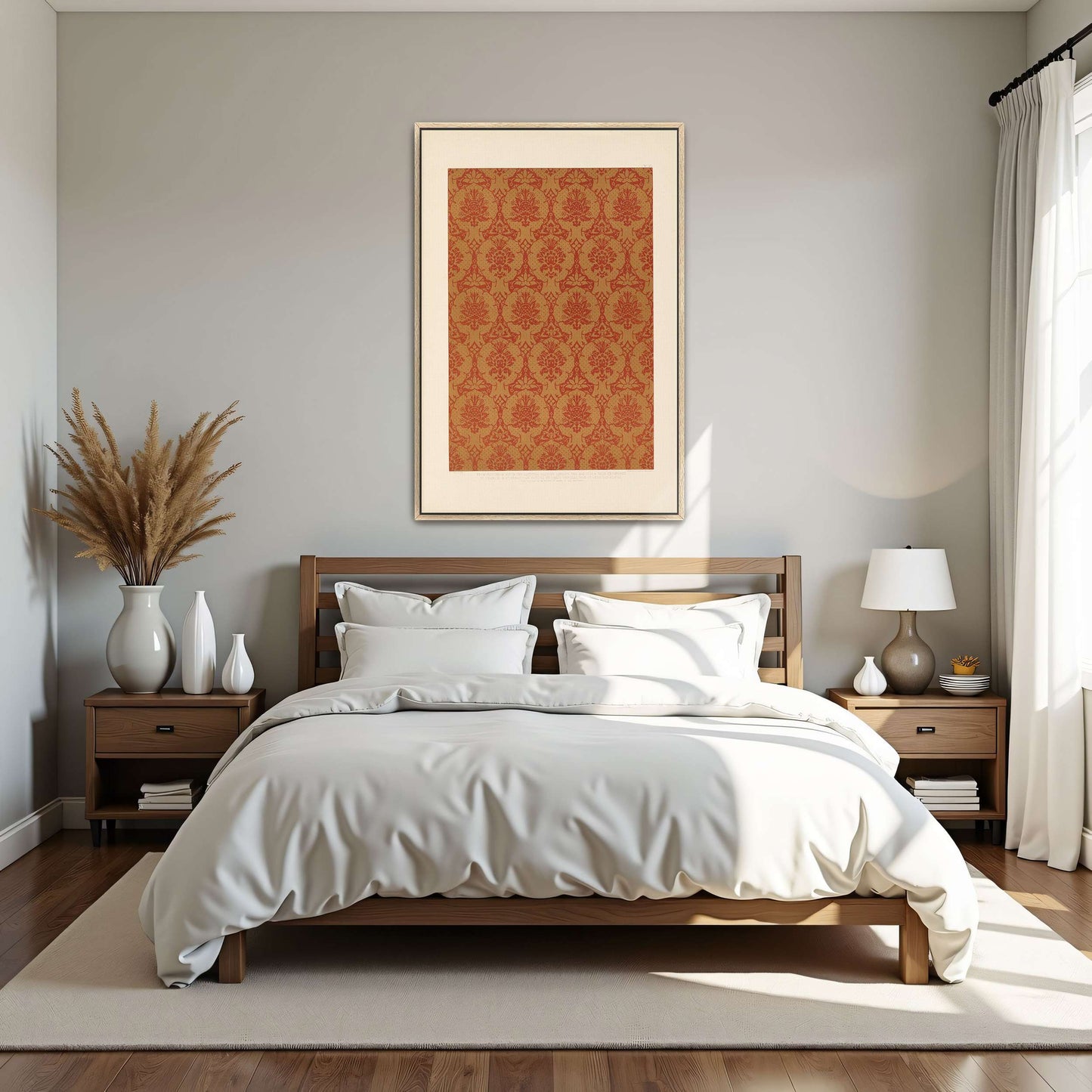 Red and Gold Floral Pattern by Sydney Vacher