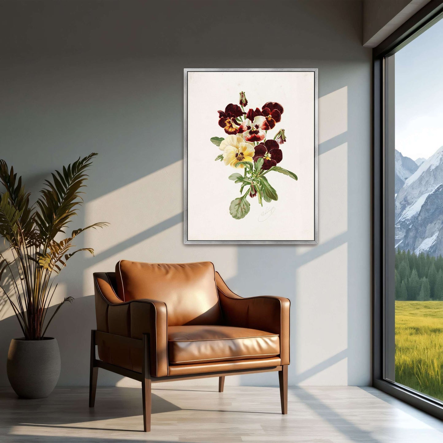 Dark and Light Pansies Bouquet by Alois Lunzer