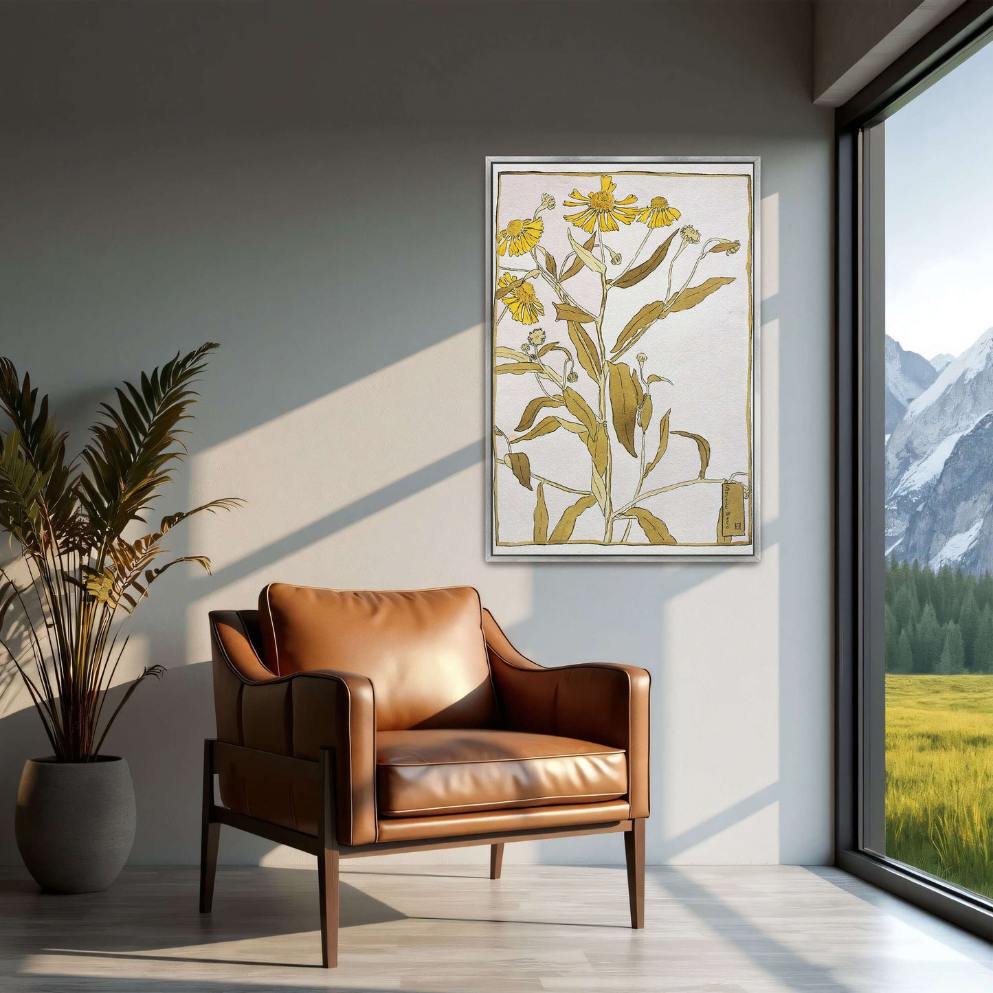 Yellow flowers botanical drawing by Hannah Borger Overbeck