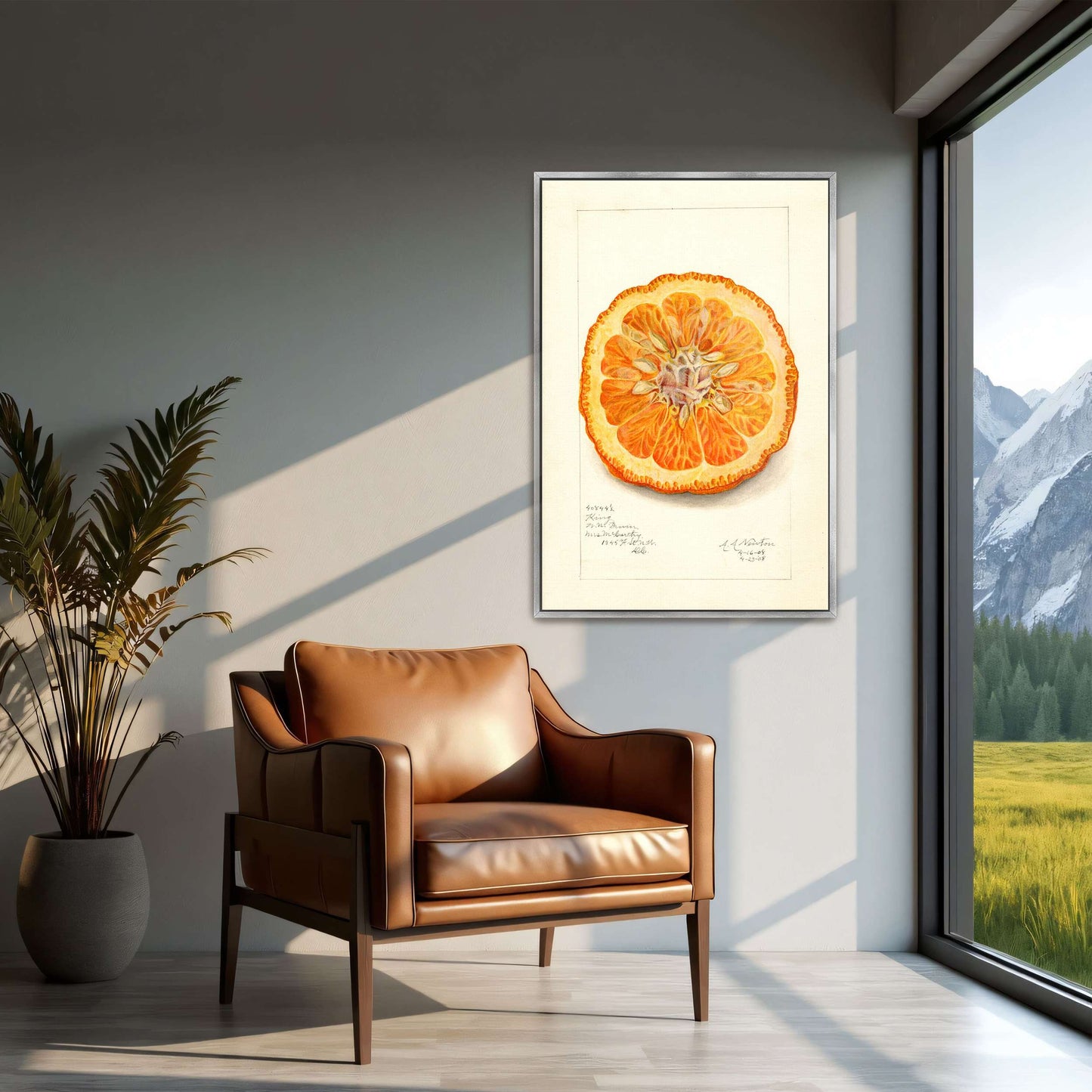 Dried orange slice watercolor by Amanda Almira Newton