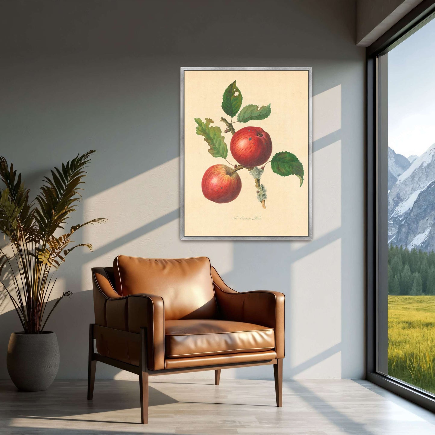 Two red apples on a branch by Thomas Andrew Knight