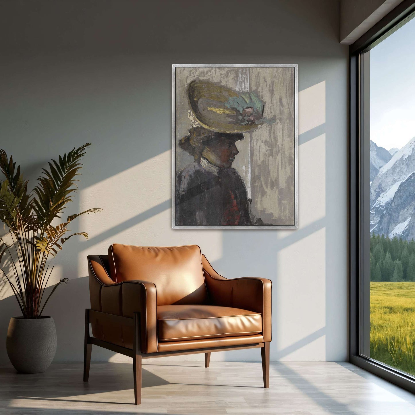 Woman in a large hat, profile view by Édouard Vuillard