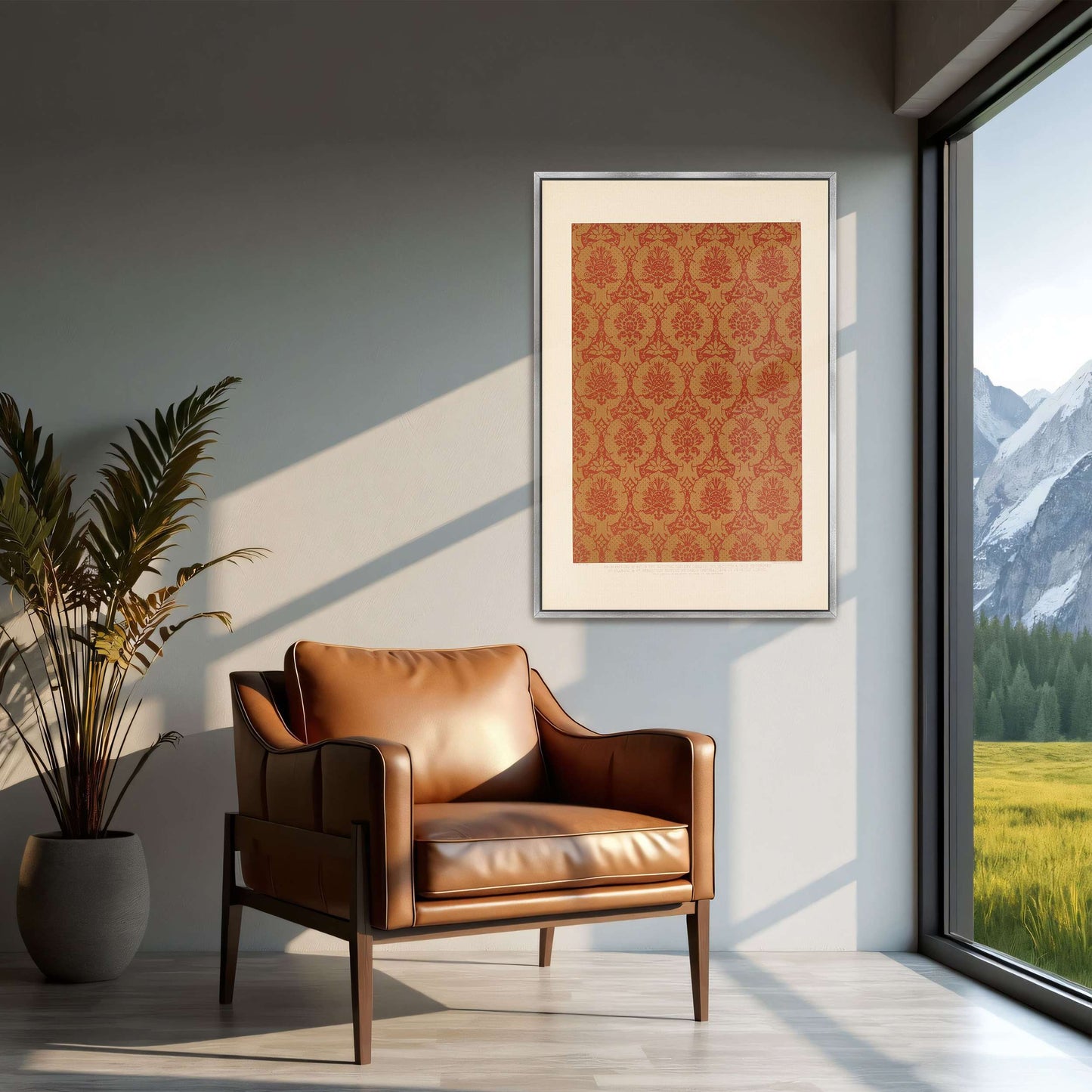 Red and Gold Floral Pattern by Sydney Vacher