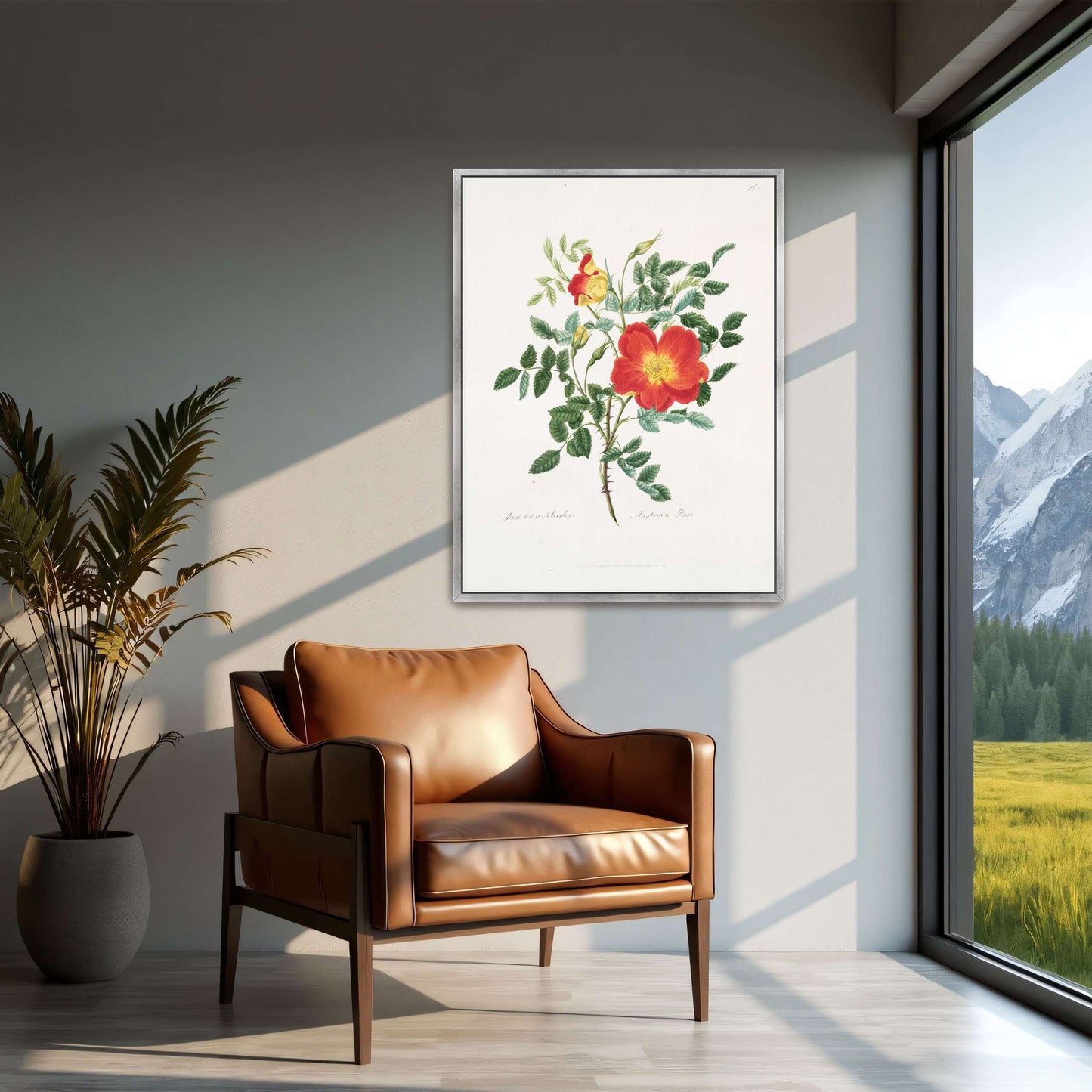 Austrian Rose botanical illustration by Mary Lawrance