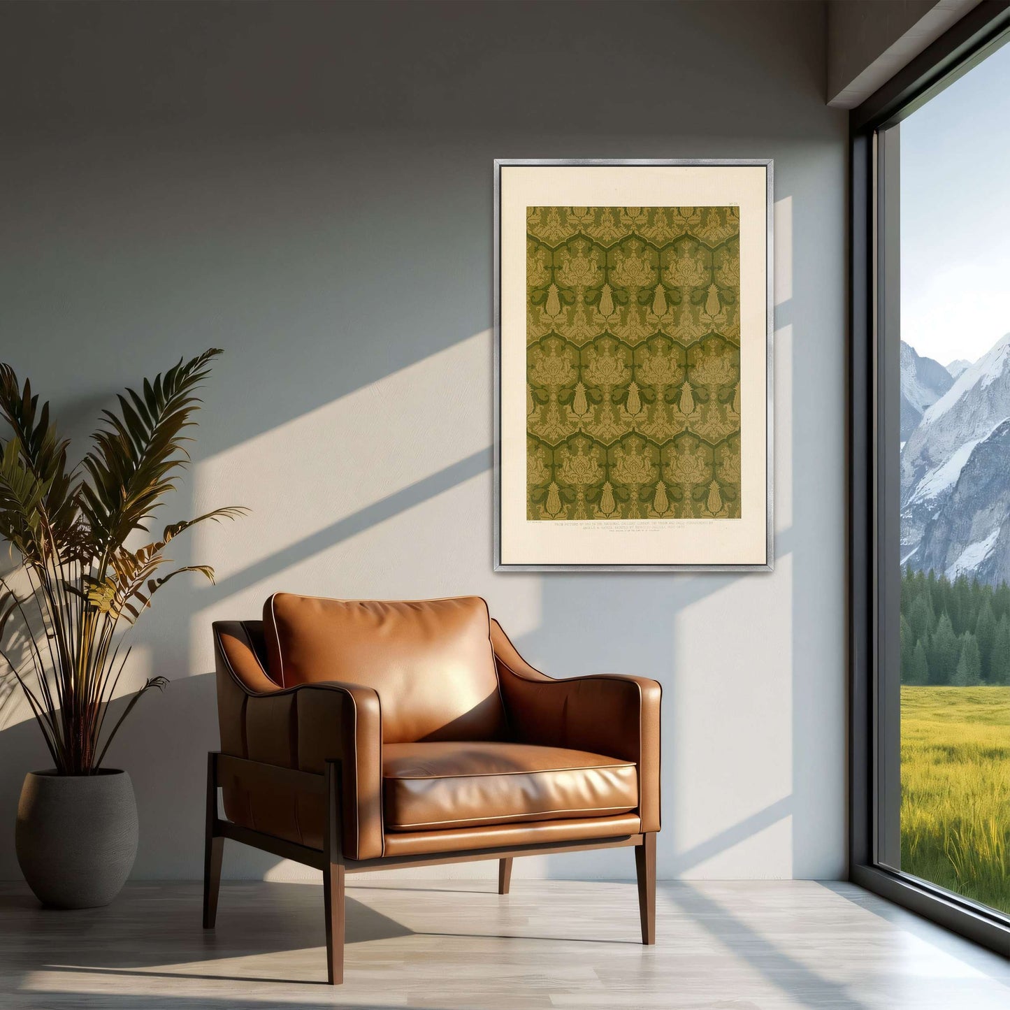 Green and gold floral pattern by Sydney Vacher