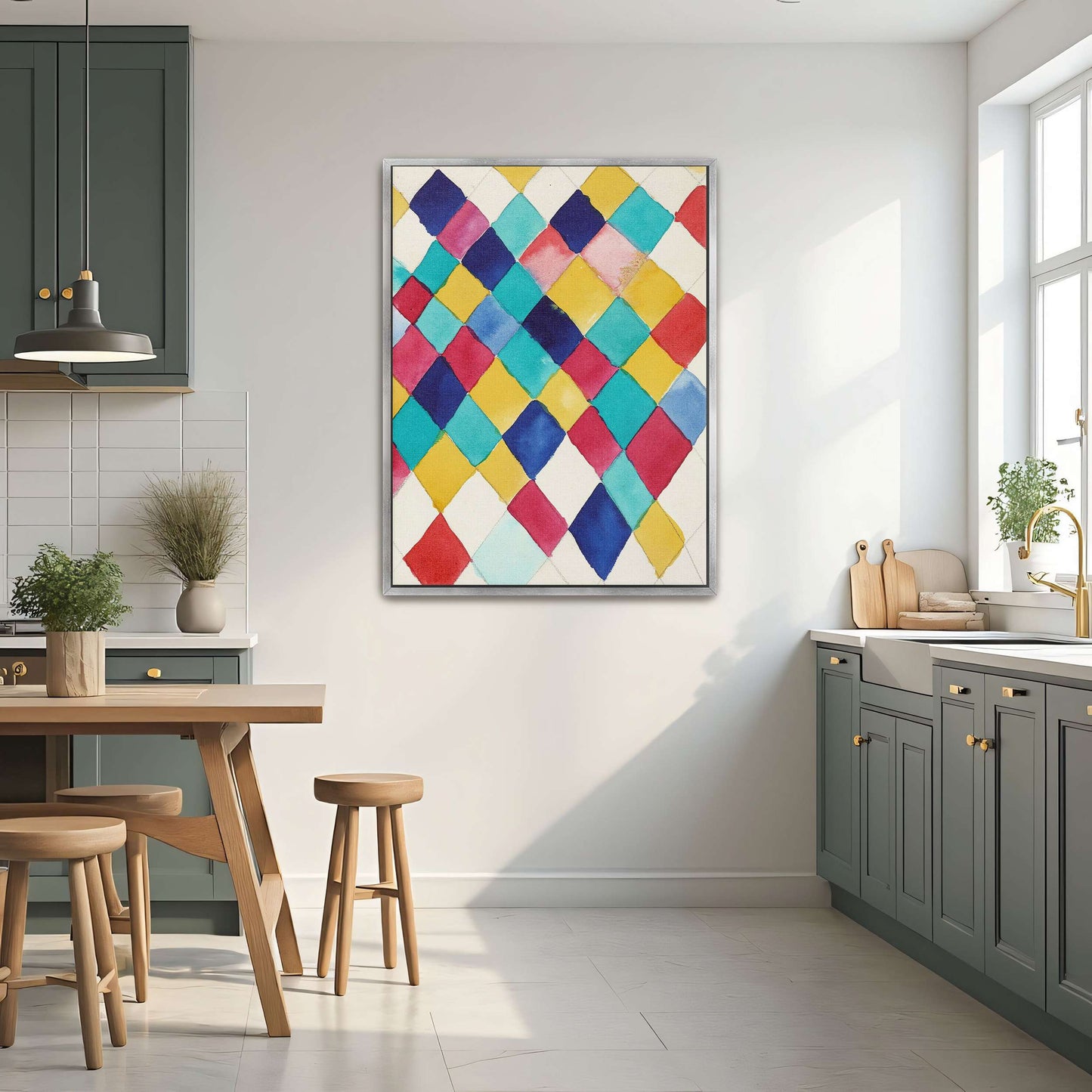 Abstract geometric pattern in watercolor by Wassily Kandinsky