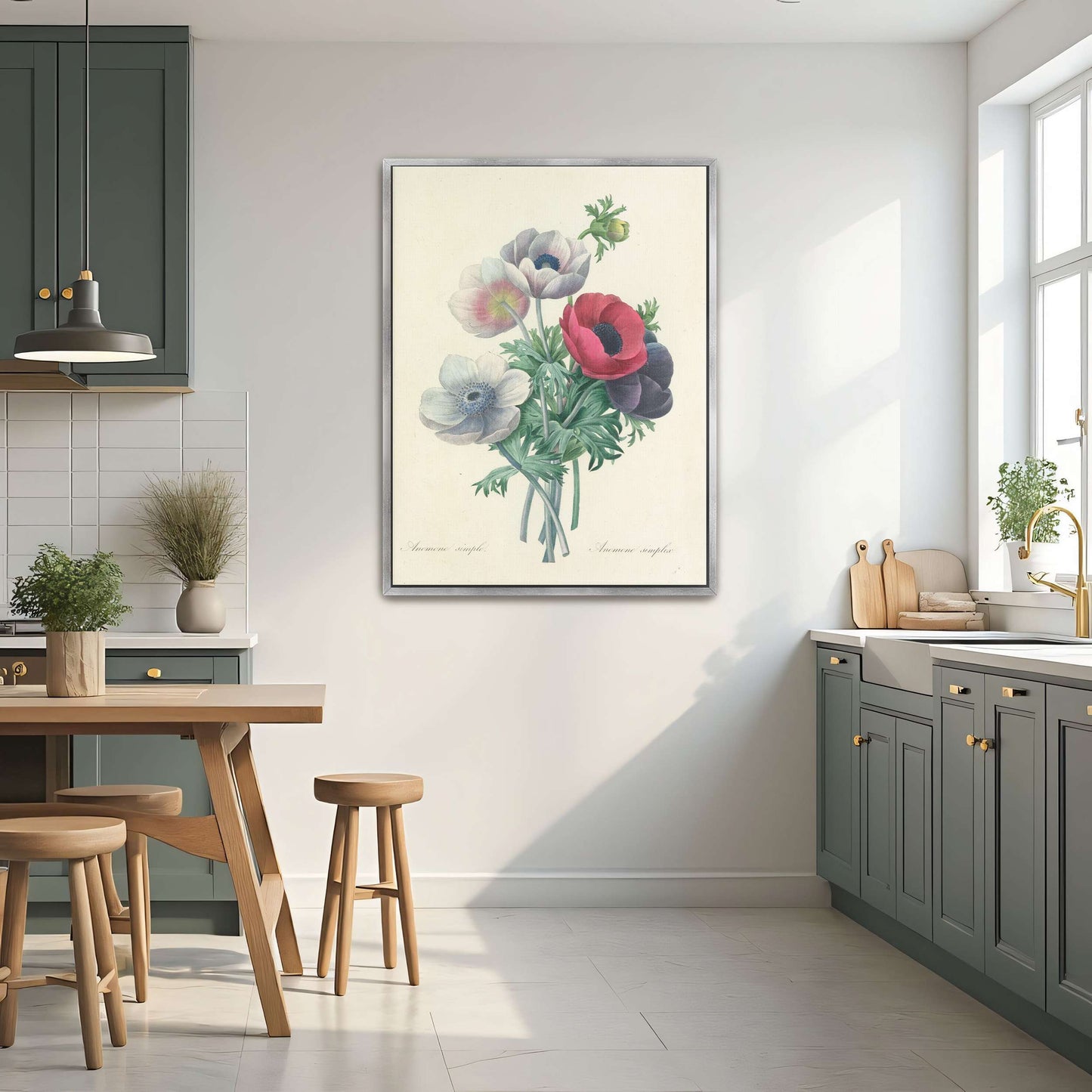 Anemone flowers botanical art by Pierre Joseph Redouté