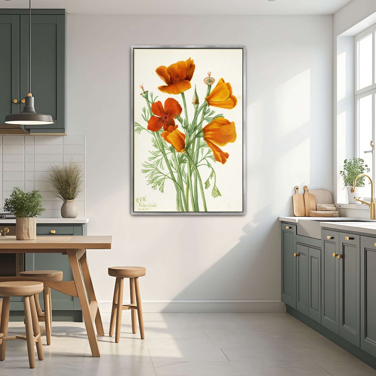 Orange California poppies bouquet by Mary Vaux Walcott
