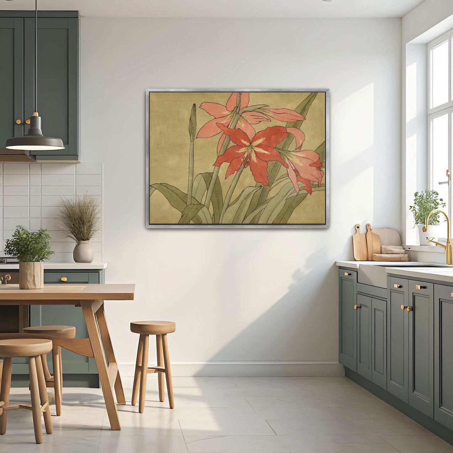 Amaryllis flowers, botanical art by Hannah Borger Overbeck