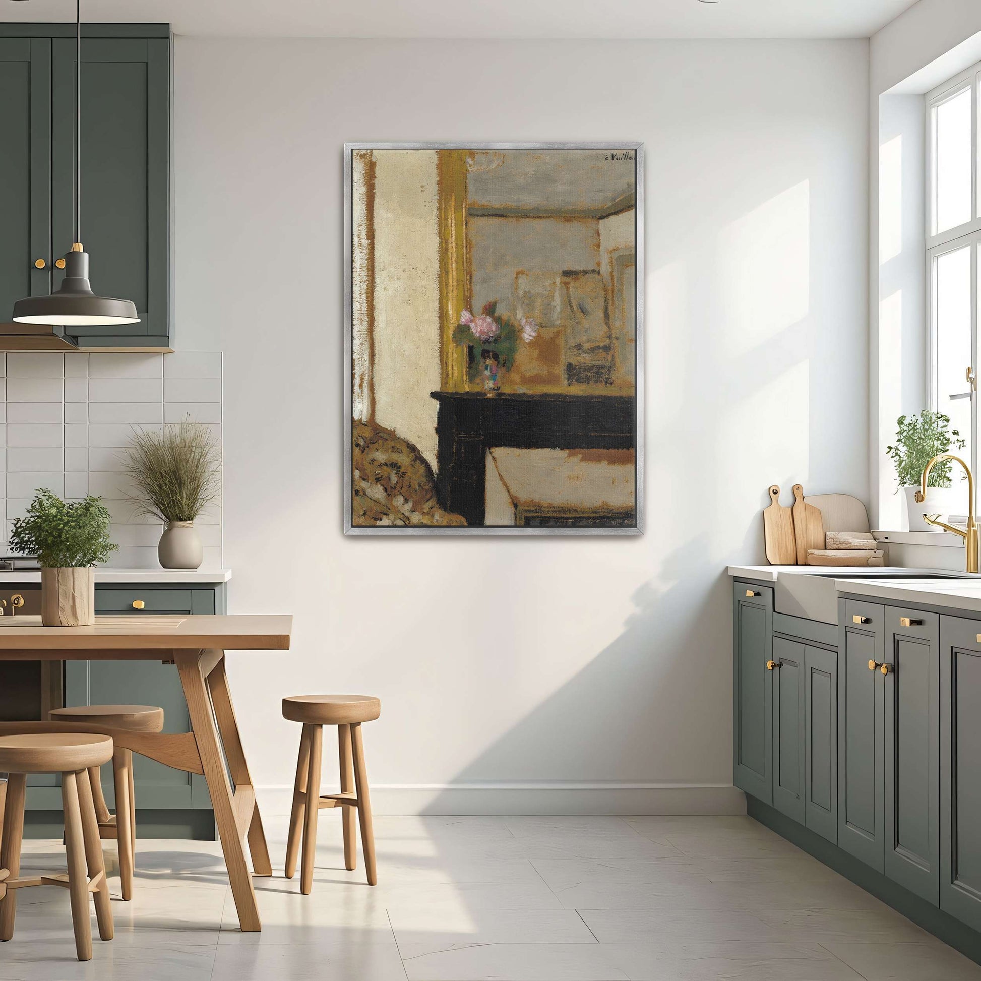 Flowers on a Mantelpiece in a Room by Édouard Vuillard