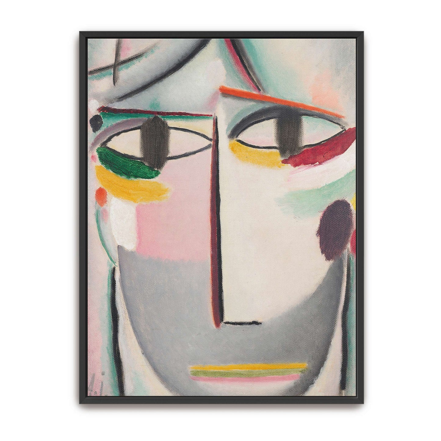 Abstract portrait with colorful lines by Alexej von Jawlensky