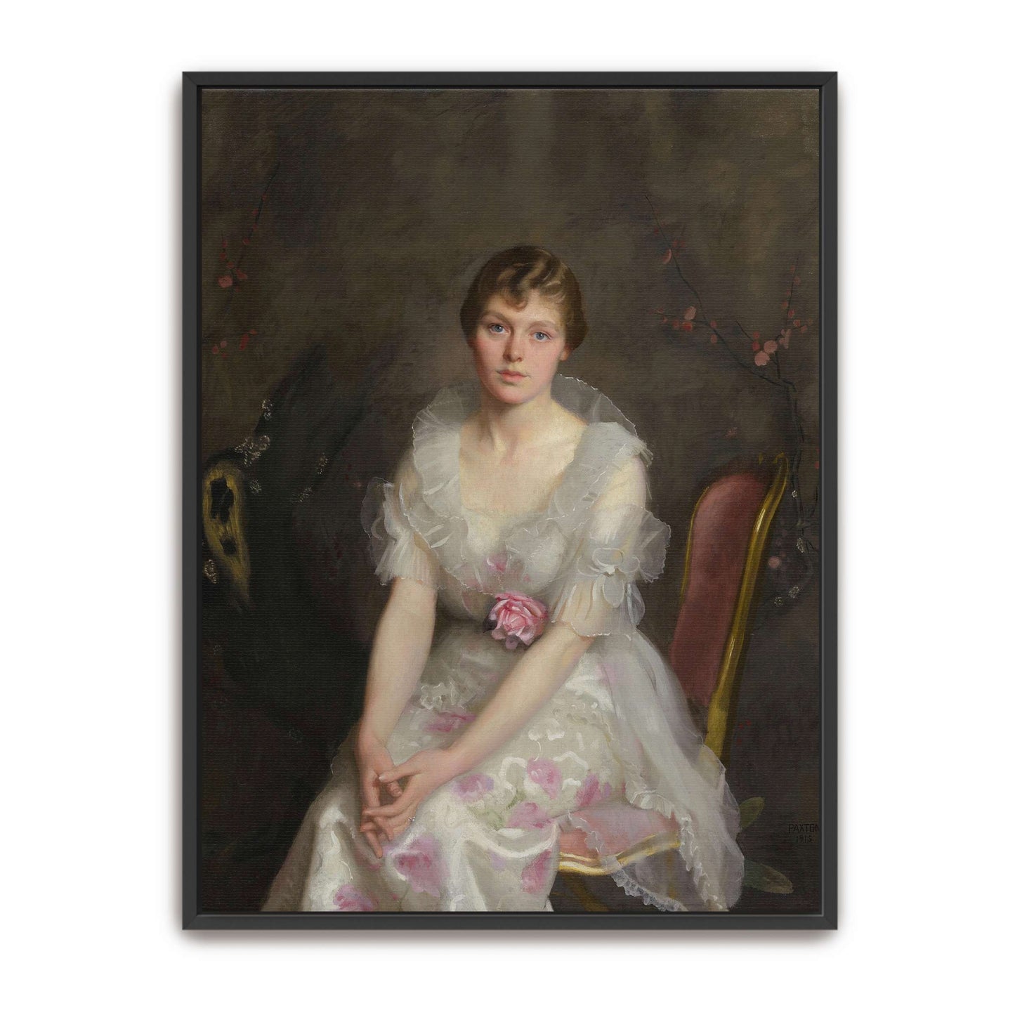 Portrait of a woman in a white dress by William McGregor Paxton
