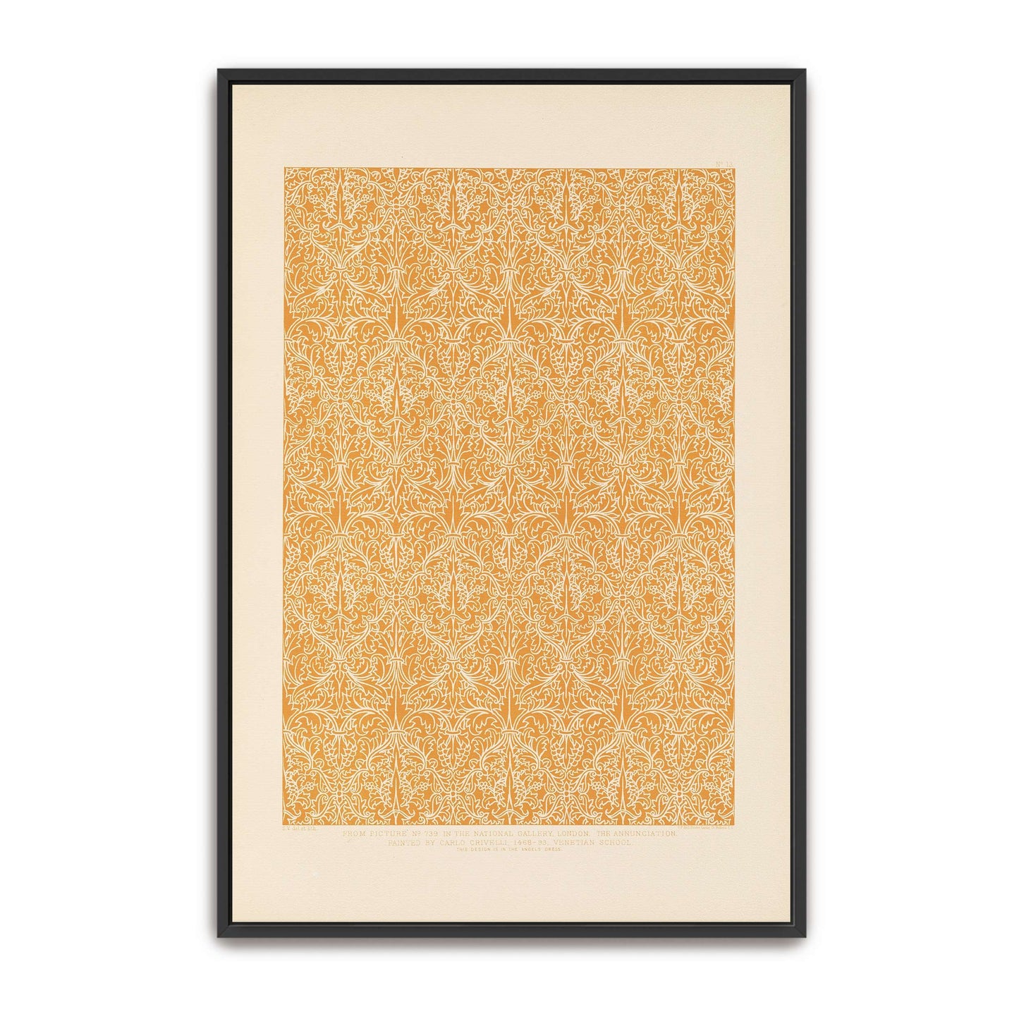 Italian Ornament Design, White On Orange By Sydney Vacher