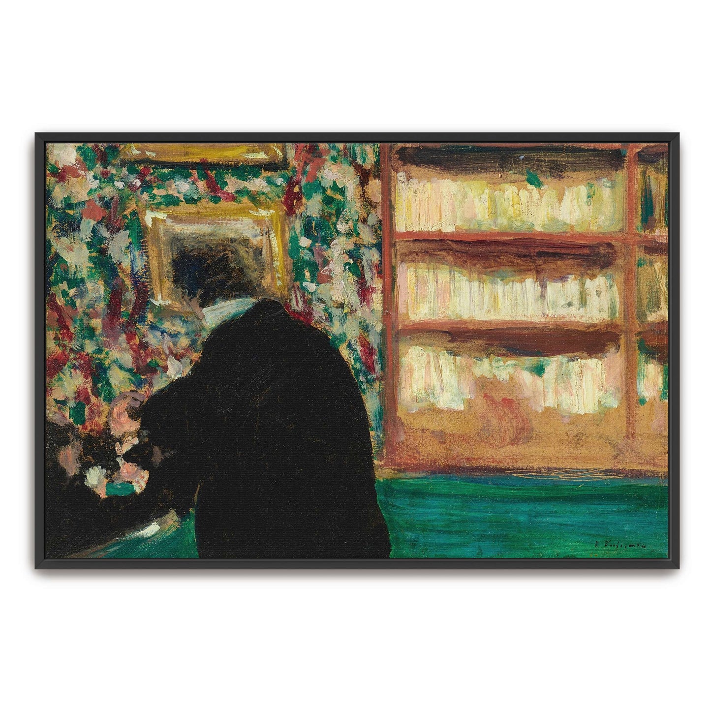 A man in a black coat in a room by Édouard Vuillard