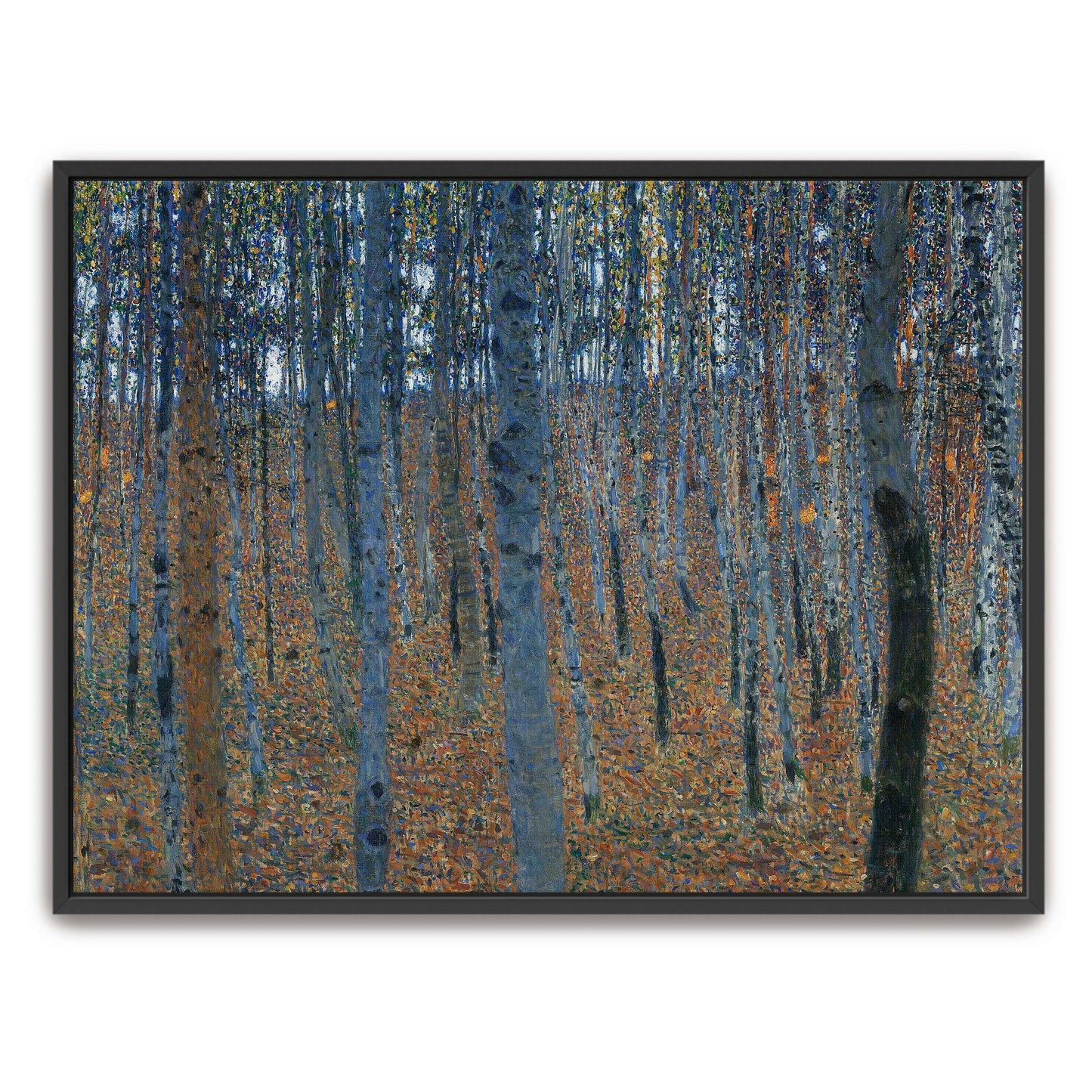 Forest scene with tall trees by Gustav Klimt