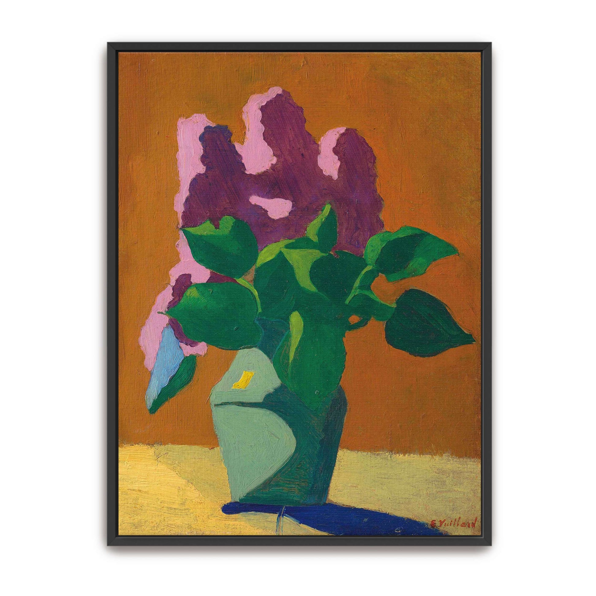 Lilac flowers in a vase on a table by Édouard Vuillard