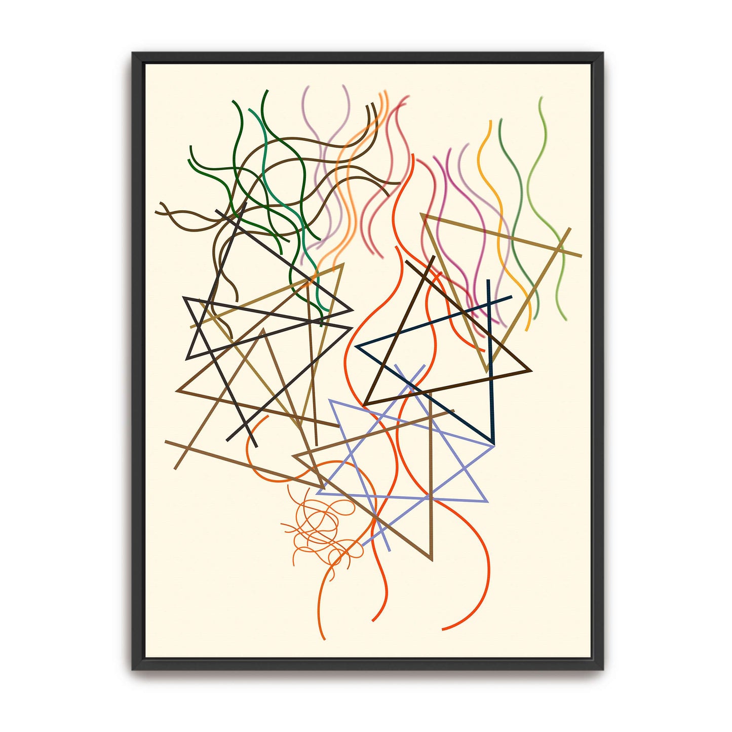 Abstract art with lines and triangles by Myriam Thyes
