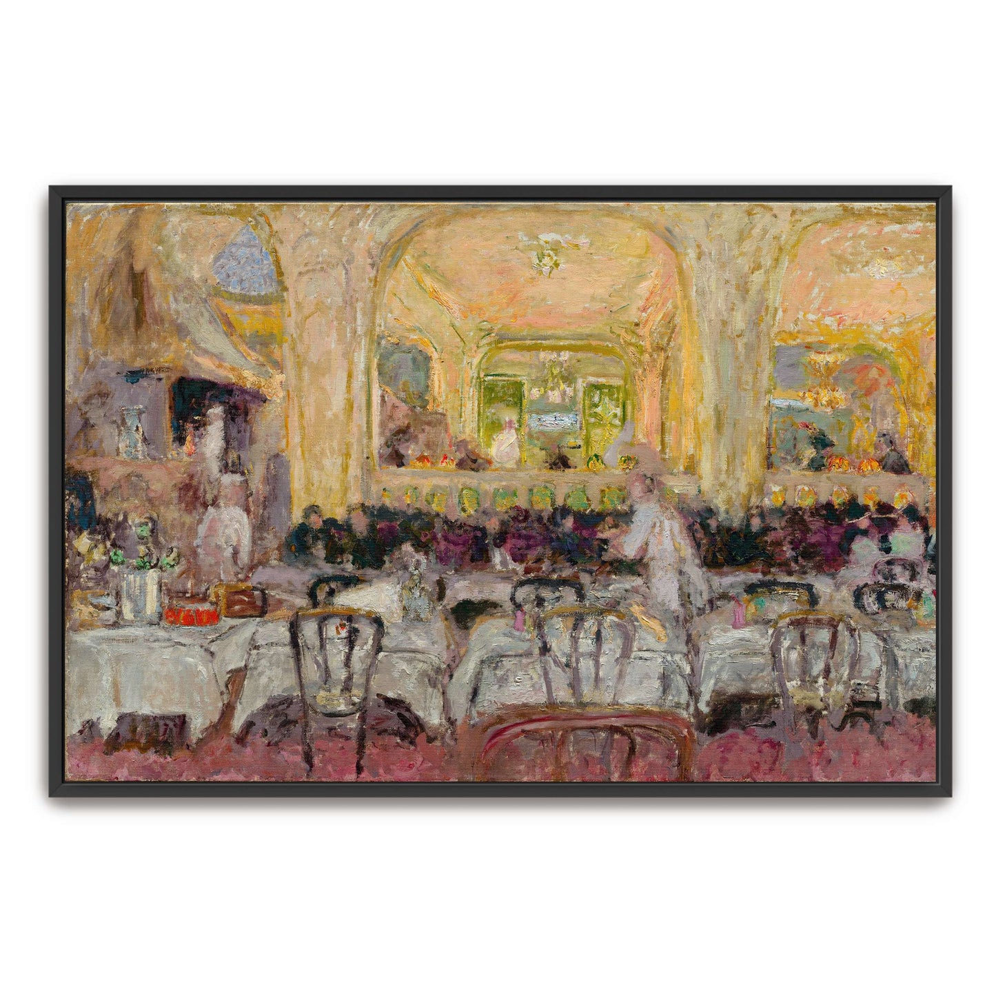 Cafe interior with people dining by Édouard Vuillard