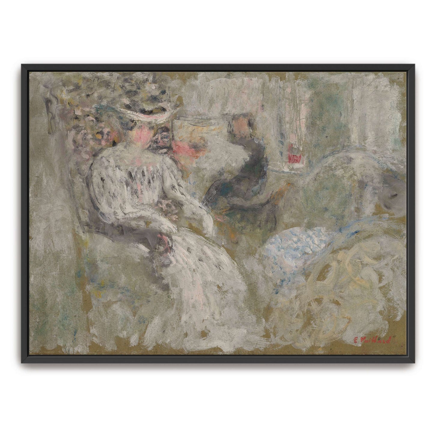 Woman in white seated in a room by Édouard Vuillard