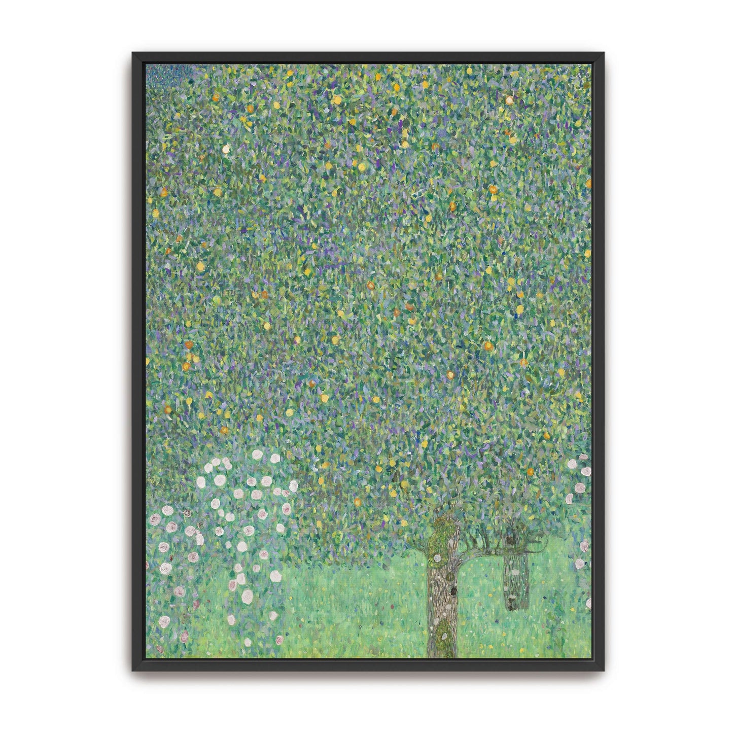 A tree with white flowers and yellow fruit by Gustav Klimt