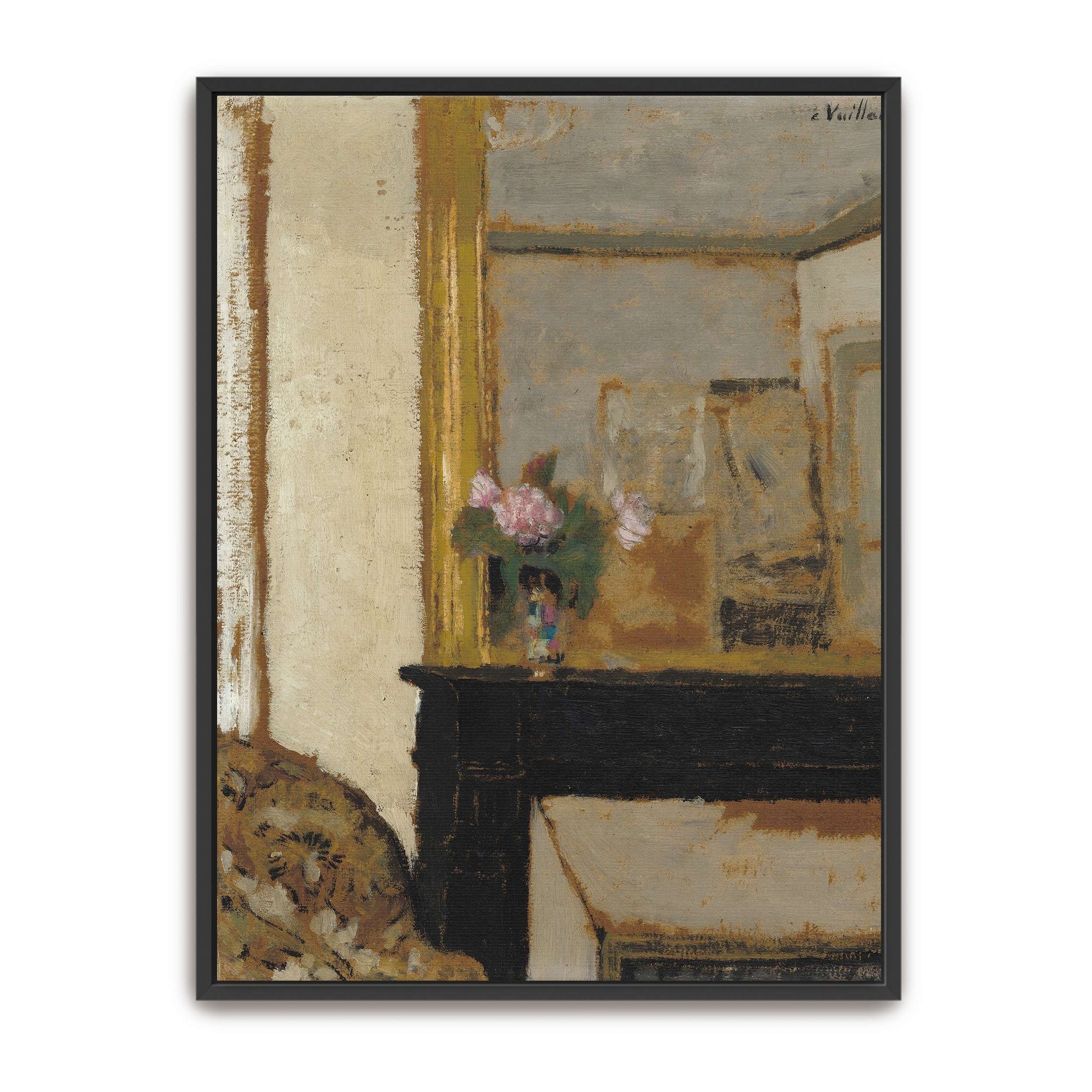 Flowers on a Mantelpiece in a Room by Édouard Vuillard