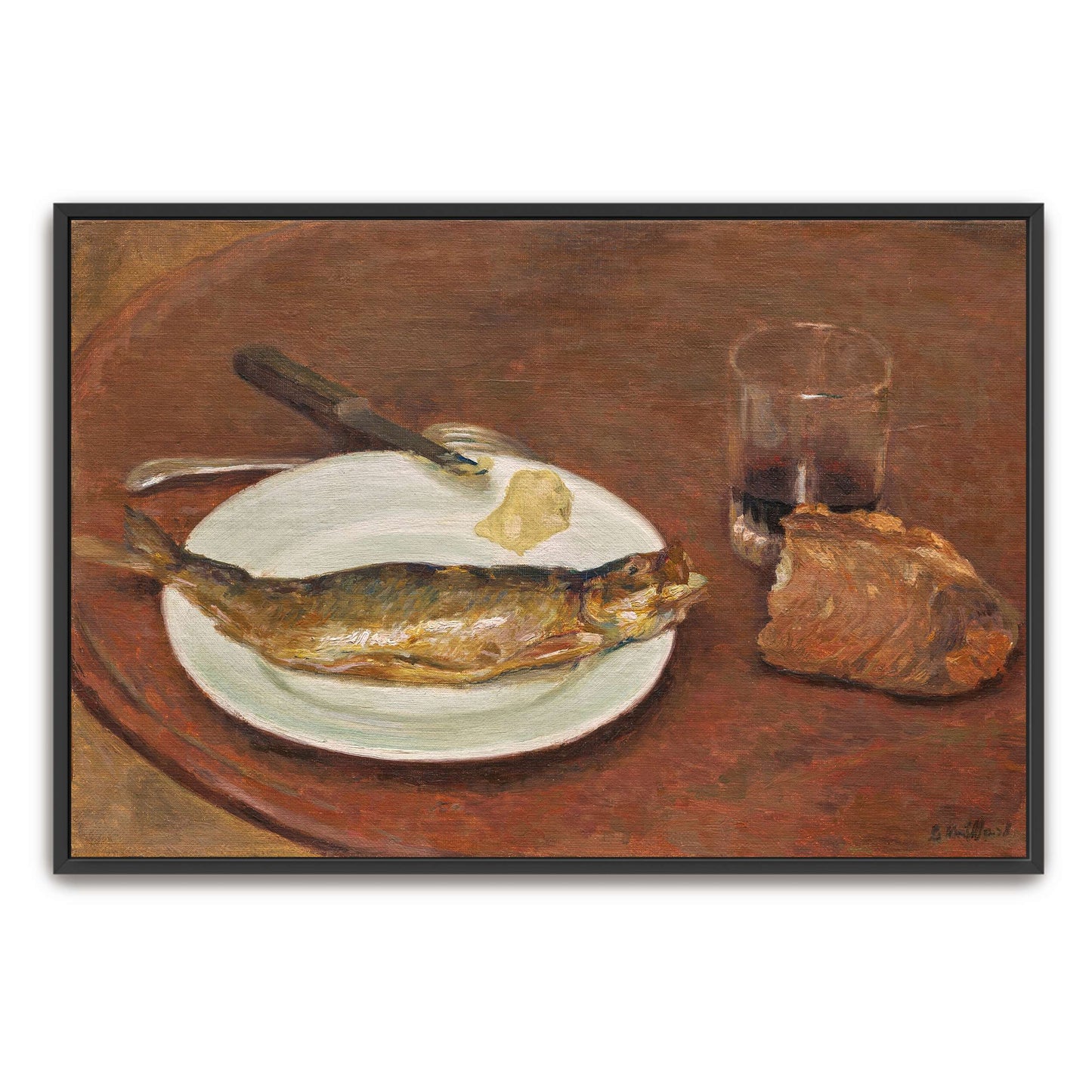 Still life with a fish, bread, and glass by Édouard Vuillard