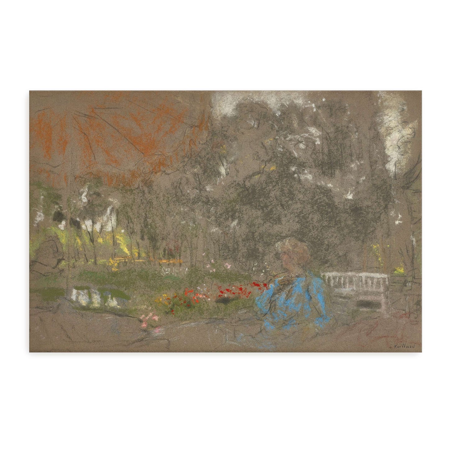 Woman sitting in a garden by Édouard Vuillard
