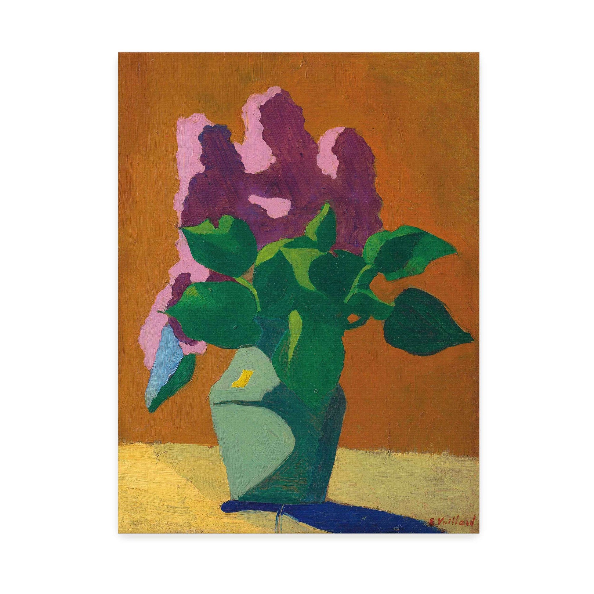 Lilac flowers in a vase on a table by Édouard Vuillard