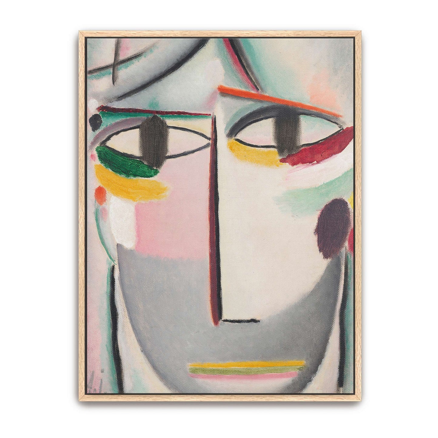 Abstract portrait with colorful lines by Alexej von Jawlensky