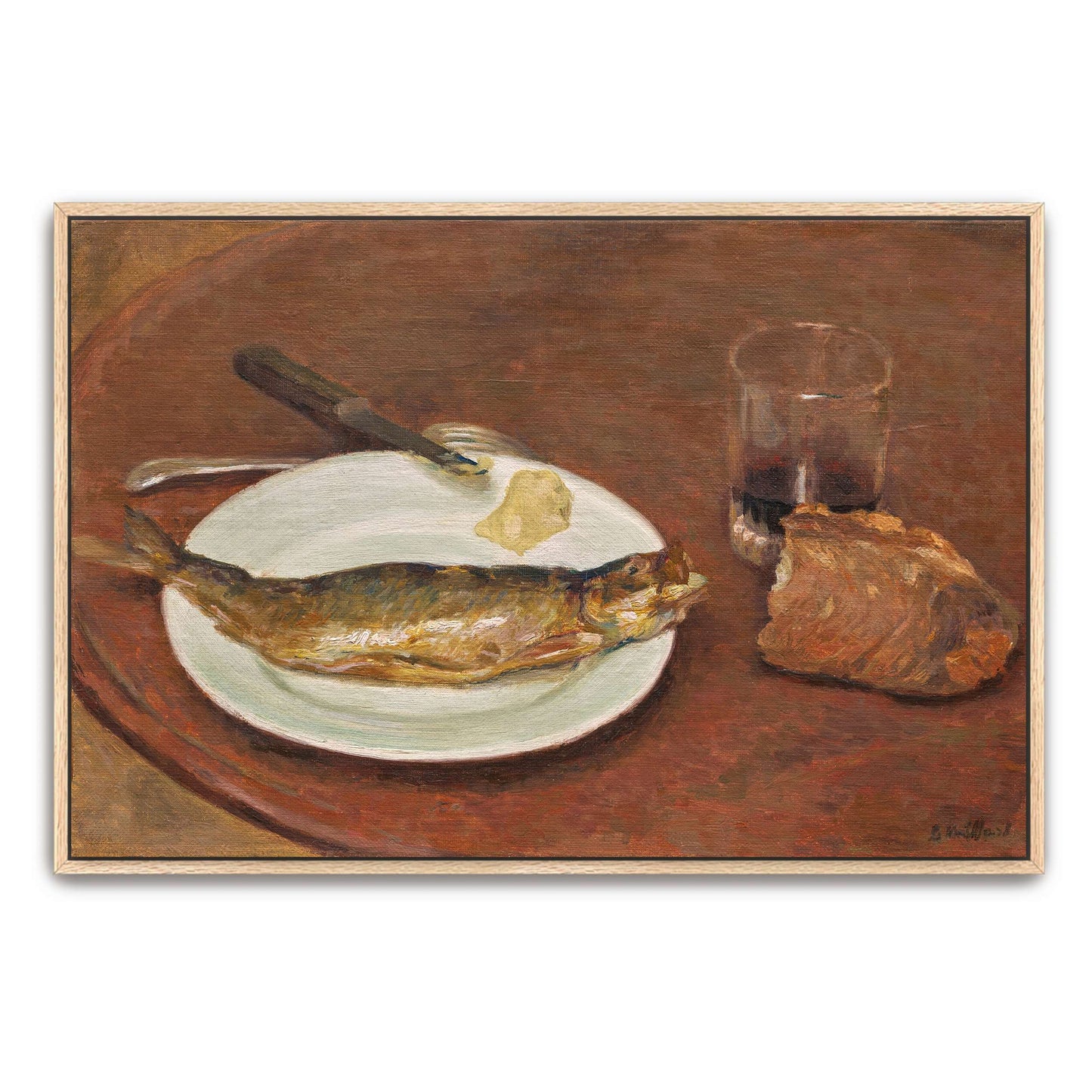 Still life with a fish, bread, and glass by Édouard Vuillard