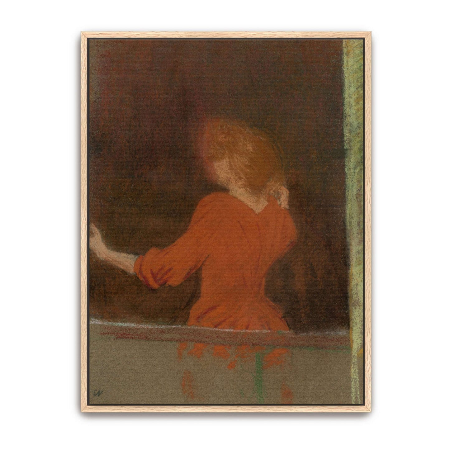 Woman in red standing by a window by Édouard Vuillard