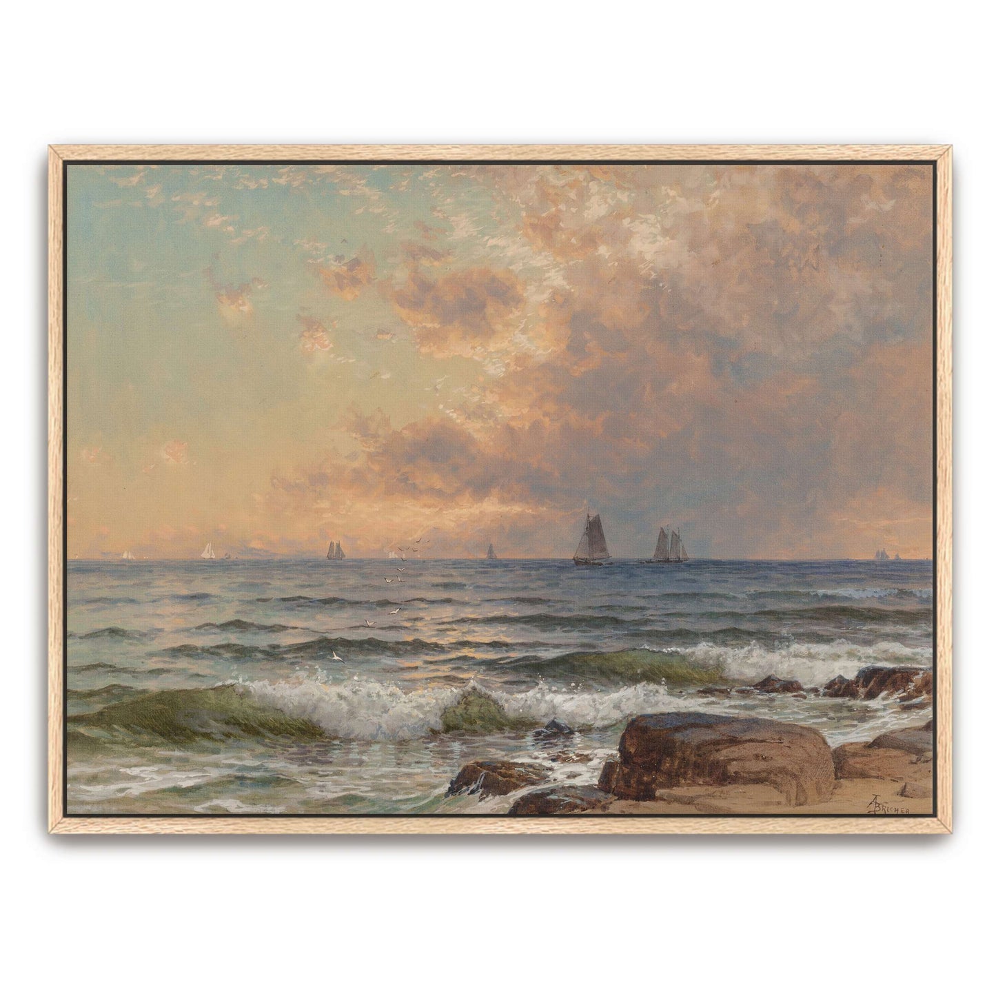 Sailboats on a Calm Sea at Sunset by Alfred Thompson Bricher