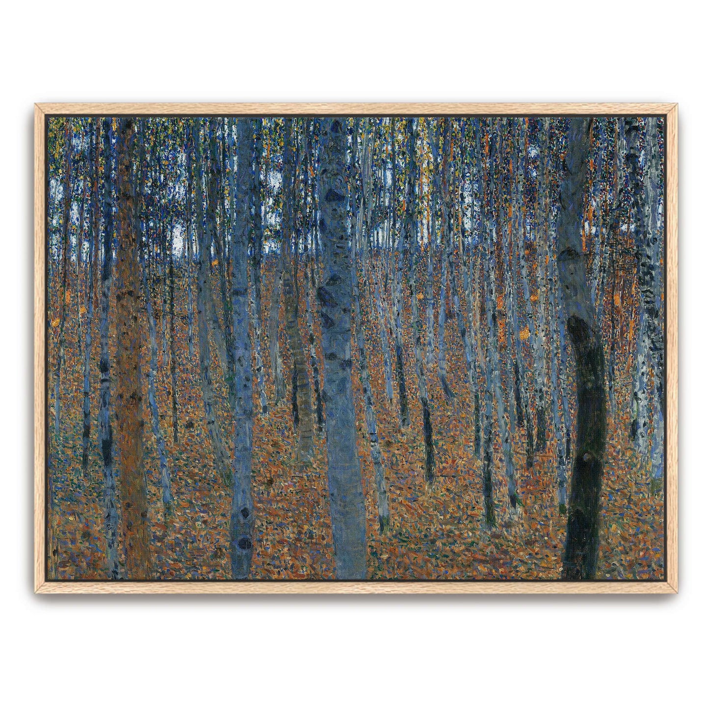 Forest scene with tall trees by Gustav Klimt